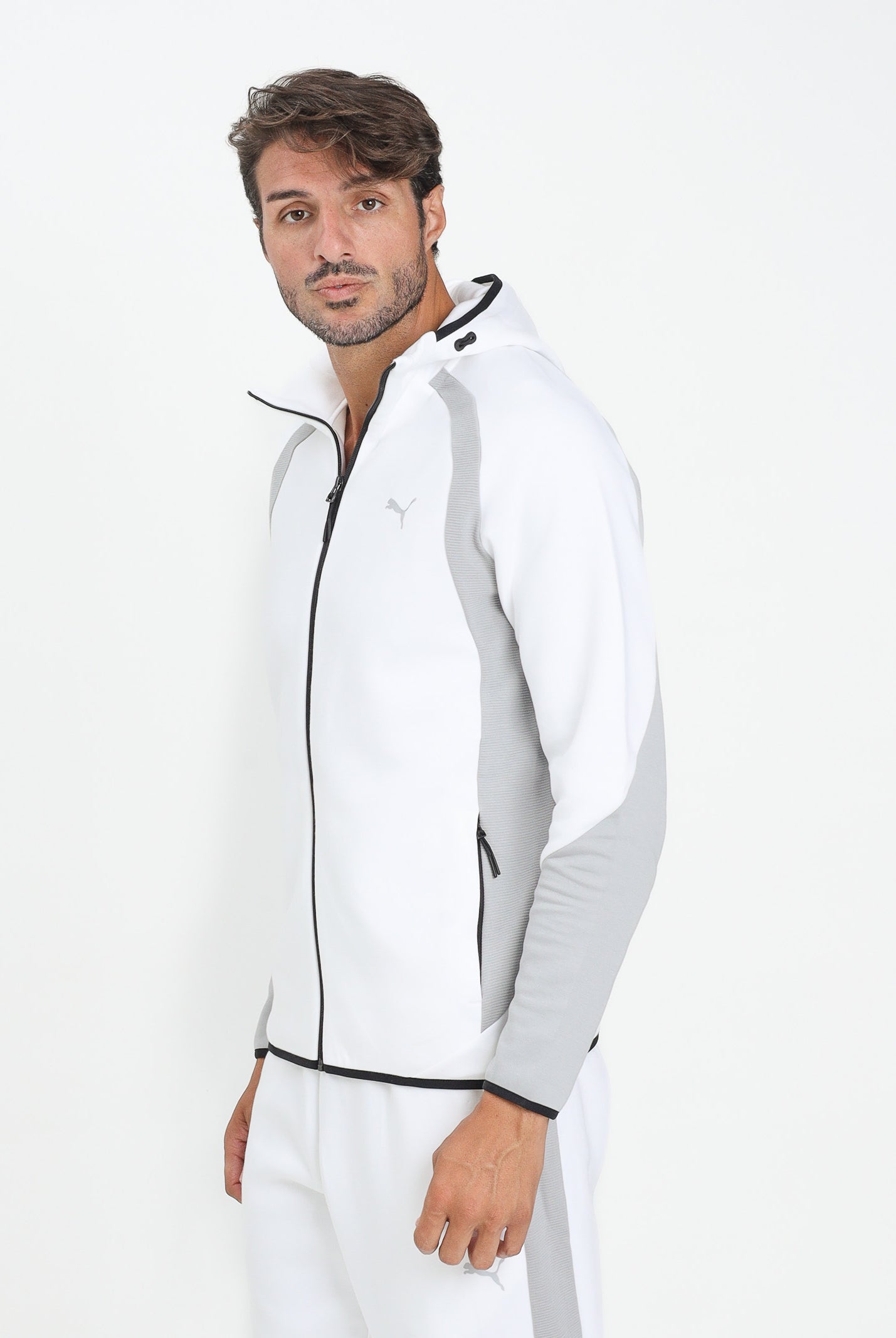 PUMA Felpa con zip Evostripe bianca da uomo 688231 02 PUMA