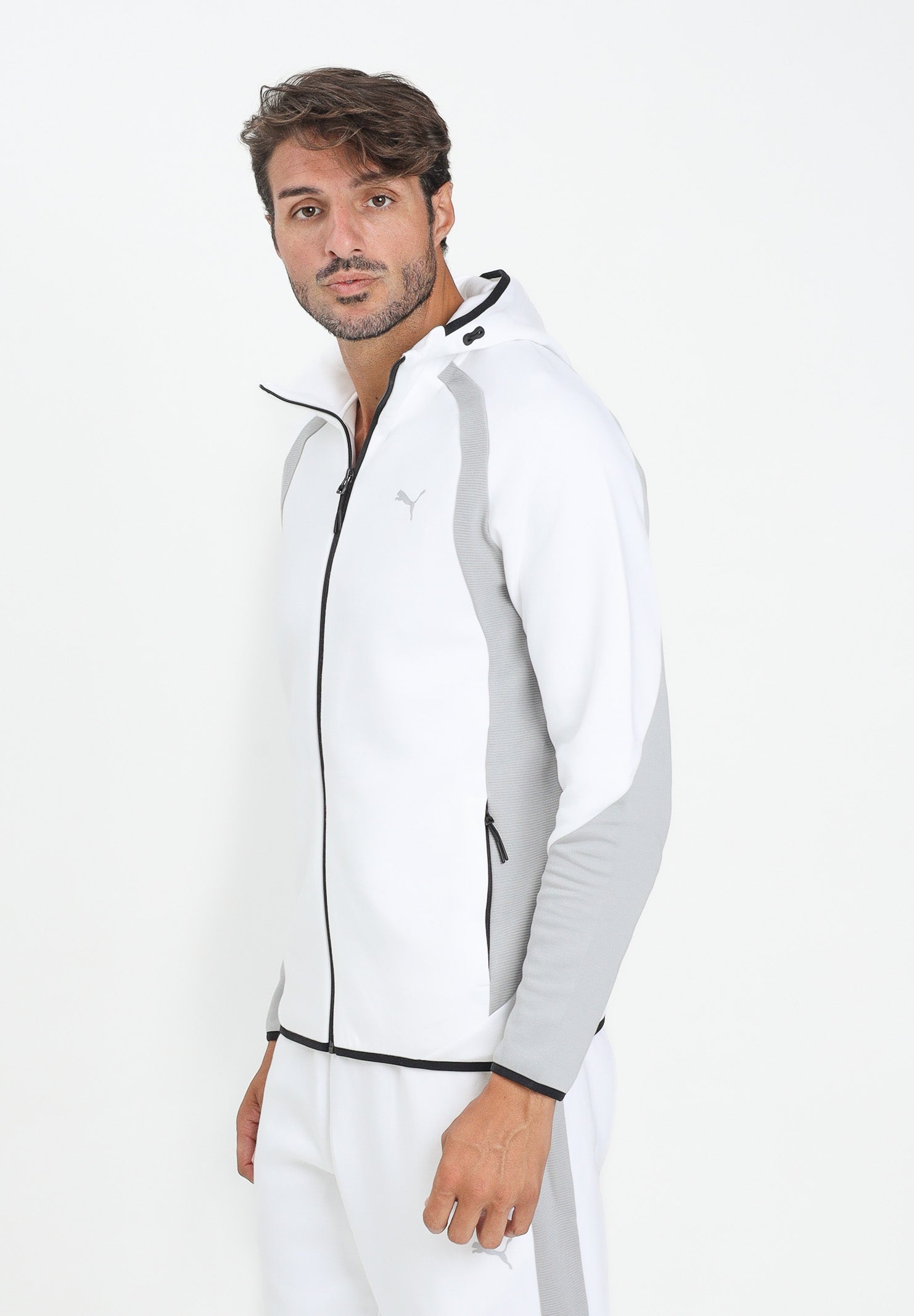 PUMA Felpa con zip Evostripe bianca da uomo 688231 02 PUMA