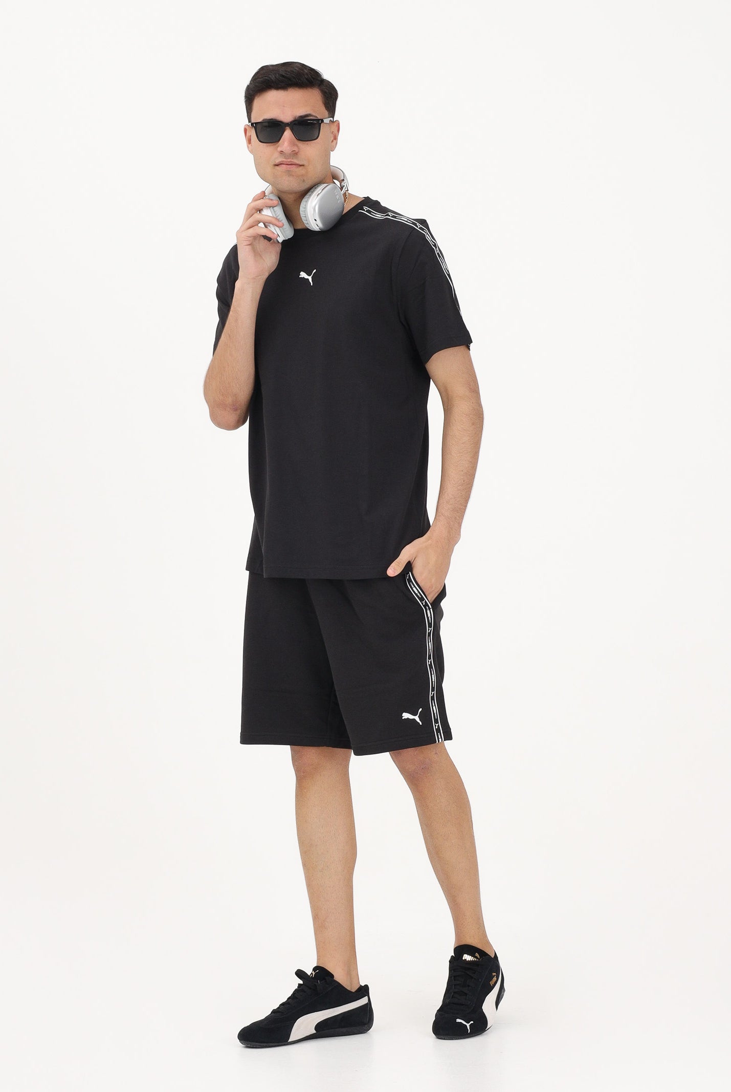 PUMA T-shirt a manica corta Essentials Tape nera da uomo 691693 01 PUMA