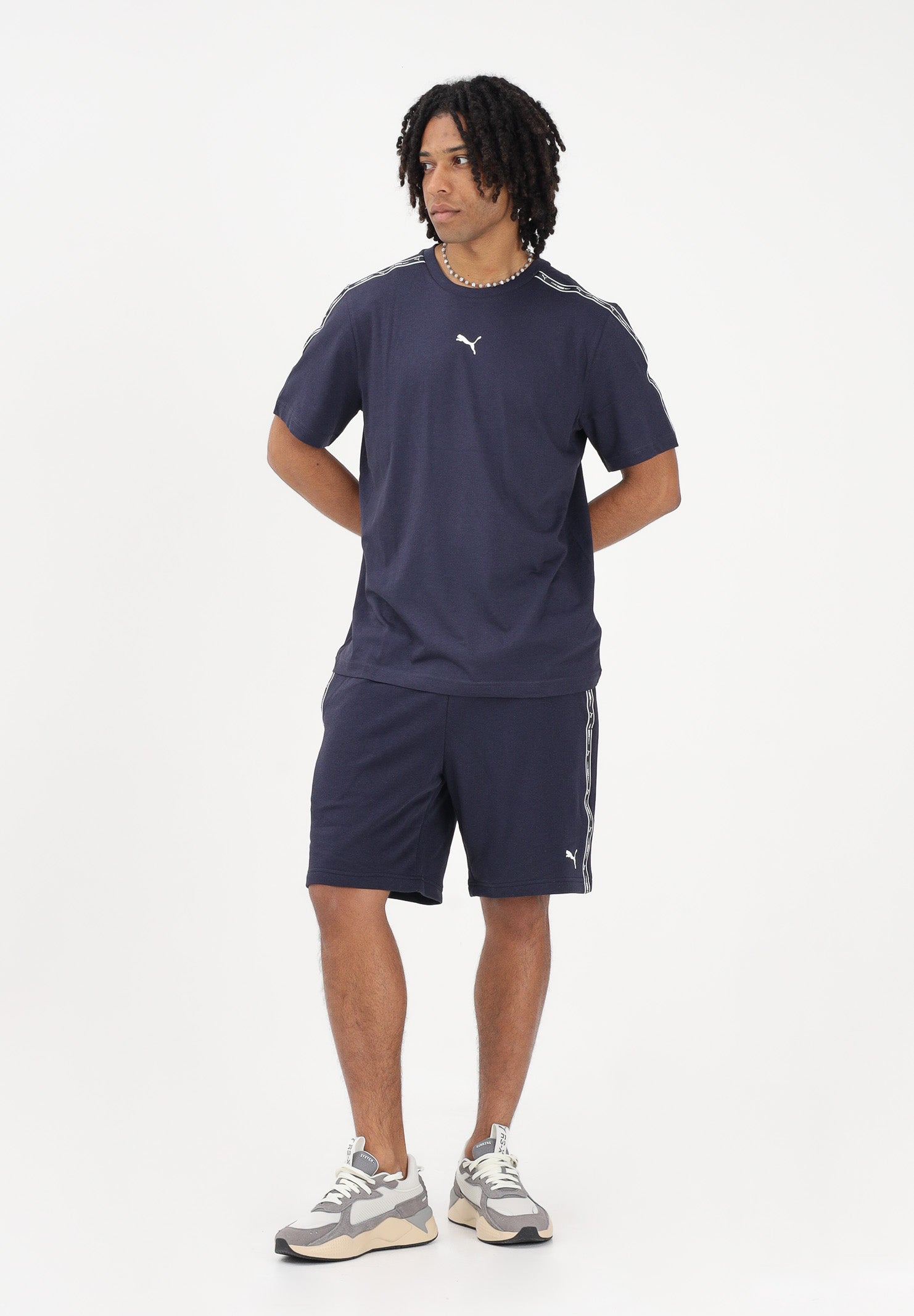 PUMA T-shirt a manica corta Essentials Tape blu da uomo 691693 16 PUMA