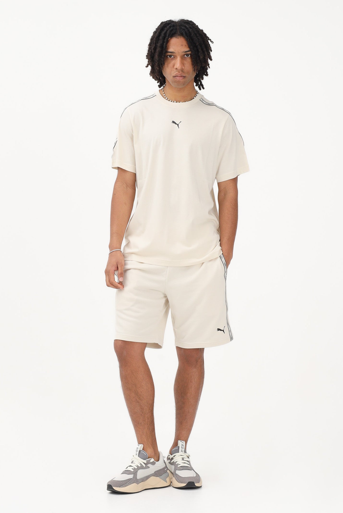 PUMA T-shirt a manica corta Essentials Tape panna da uomo 691693 87 PUMA