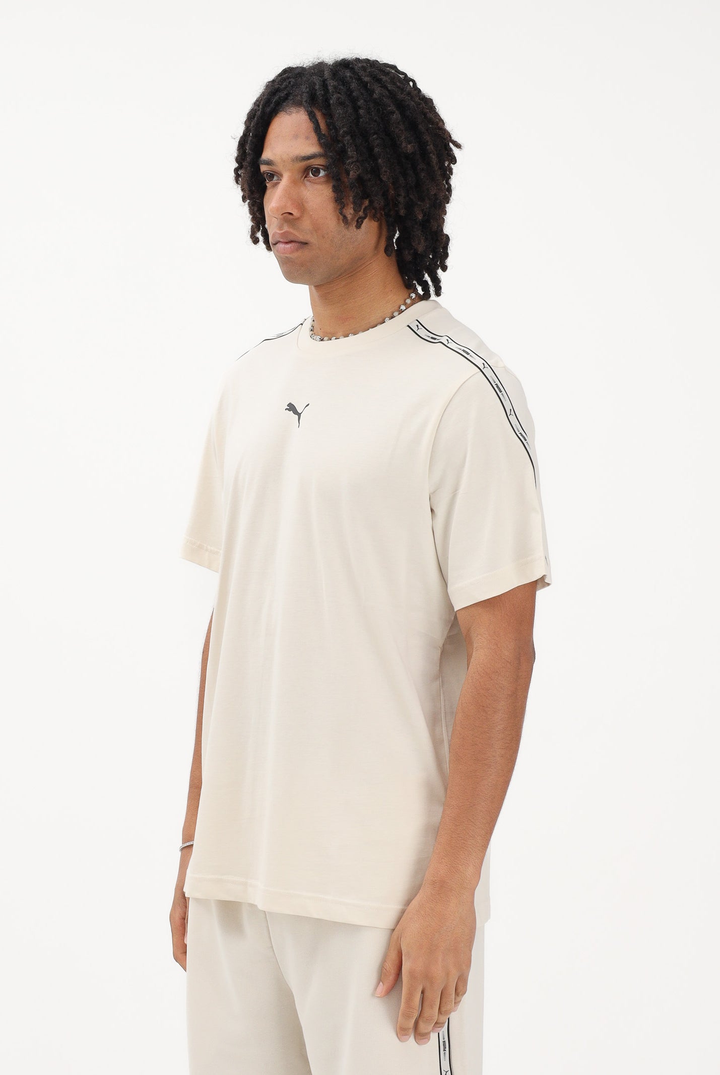 PUMA T-shirt a manica corta Essentials Tape panna da uomo 691693 87 PUMA