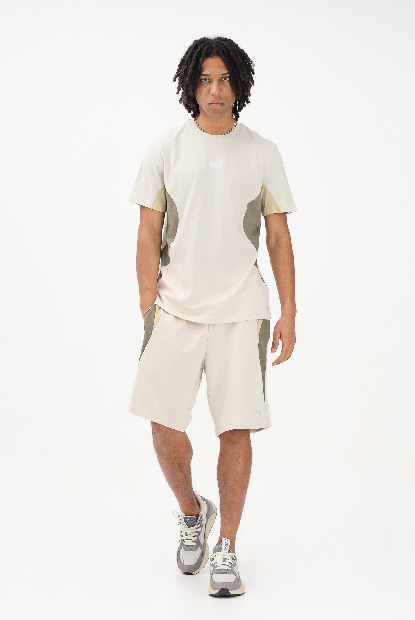 PUMA Shorts sportivo Essentials Block panna da uomo 691701 87 PUMA