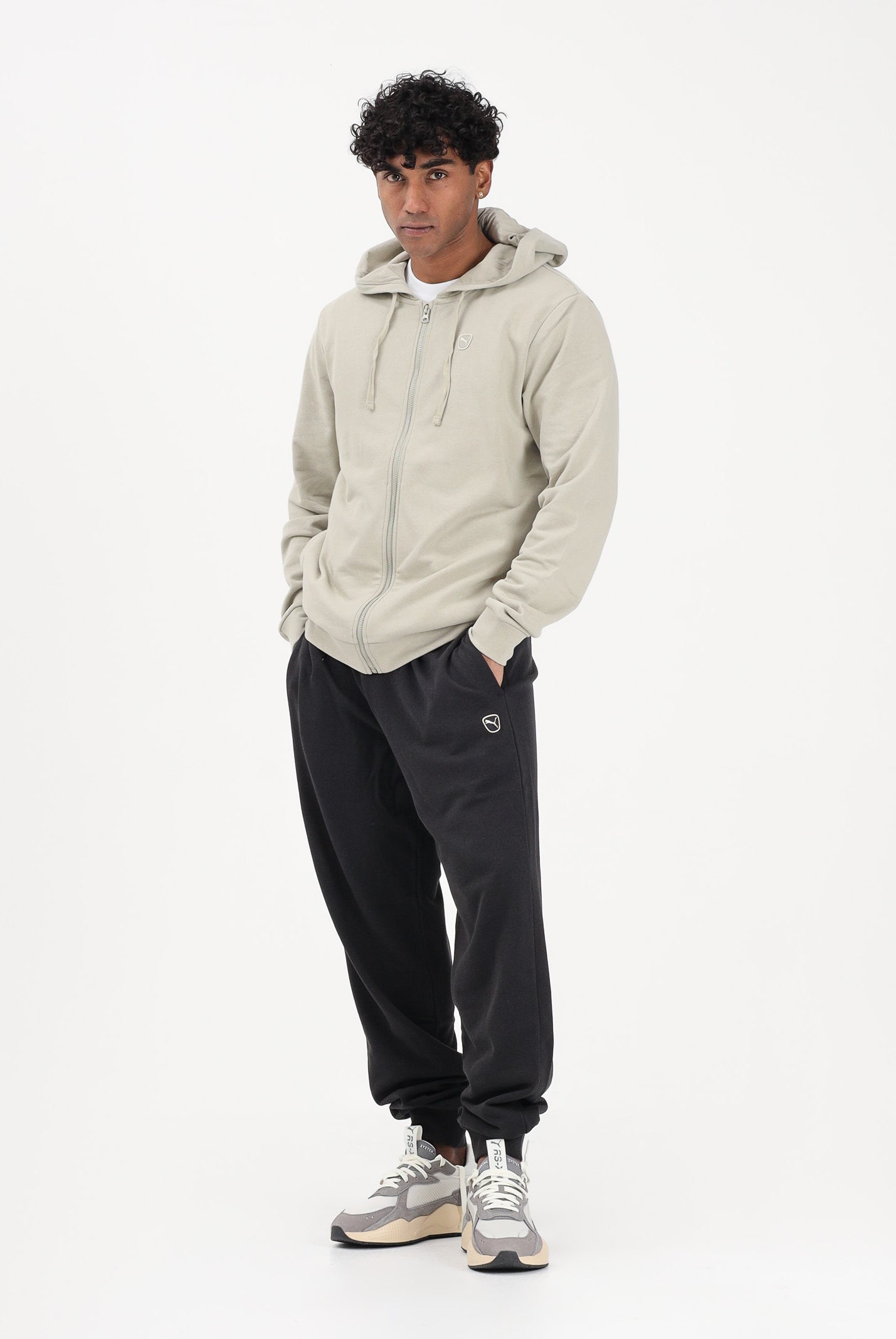 PUMA Tuta Essentials Elevated beige e nera da uomo 691771 61 PUMA
