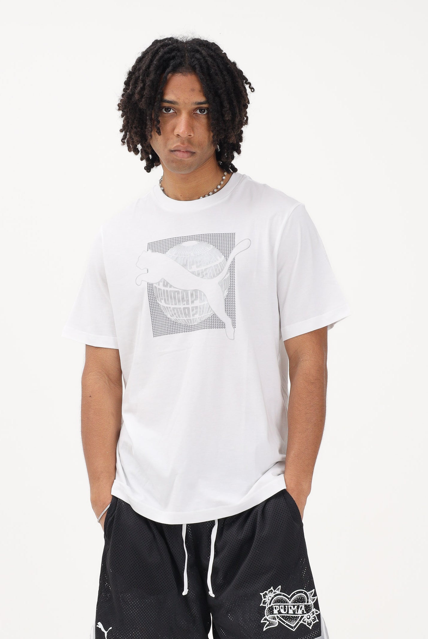 PUMA T-shirt a manica corta GRAPHICS bianca da uomo 691784 02 PUMA