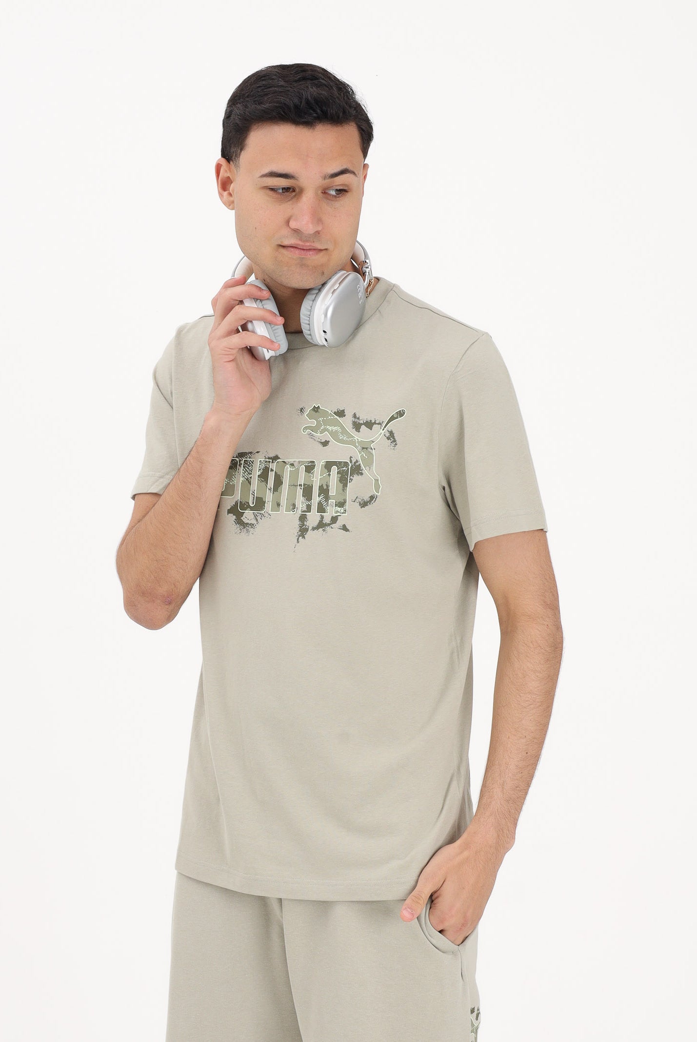 PUMA T-shirt a manica corta Camo beige da uomo 692034 61 PUMA