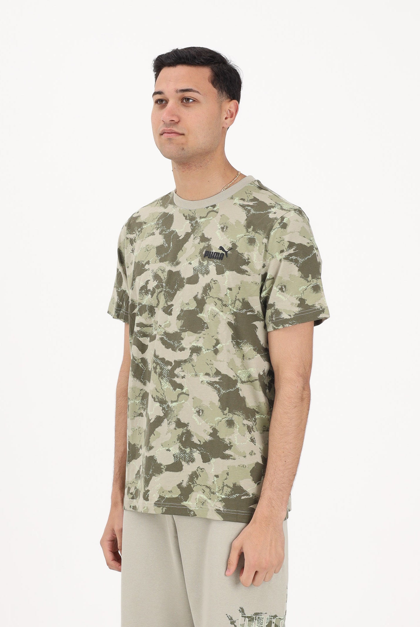PUMA T-shirt a manica corta Essentials Camo verde militare da uomo 692035 61 PUMA
