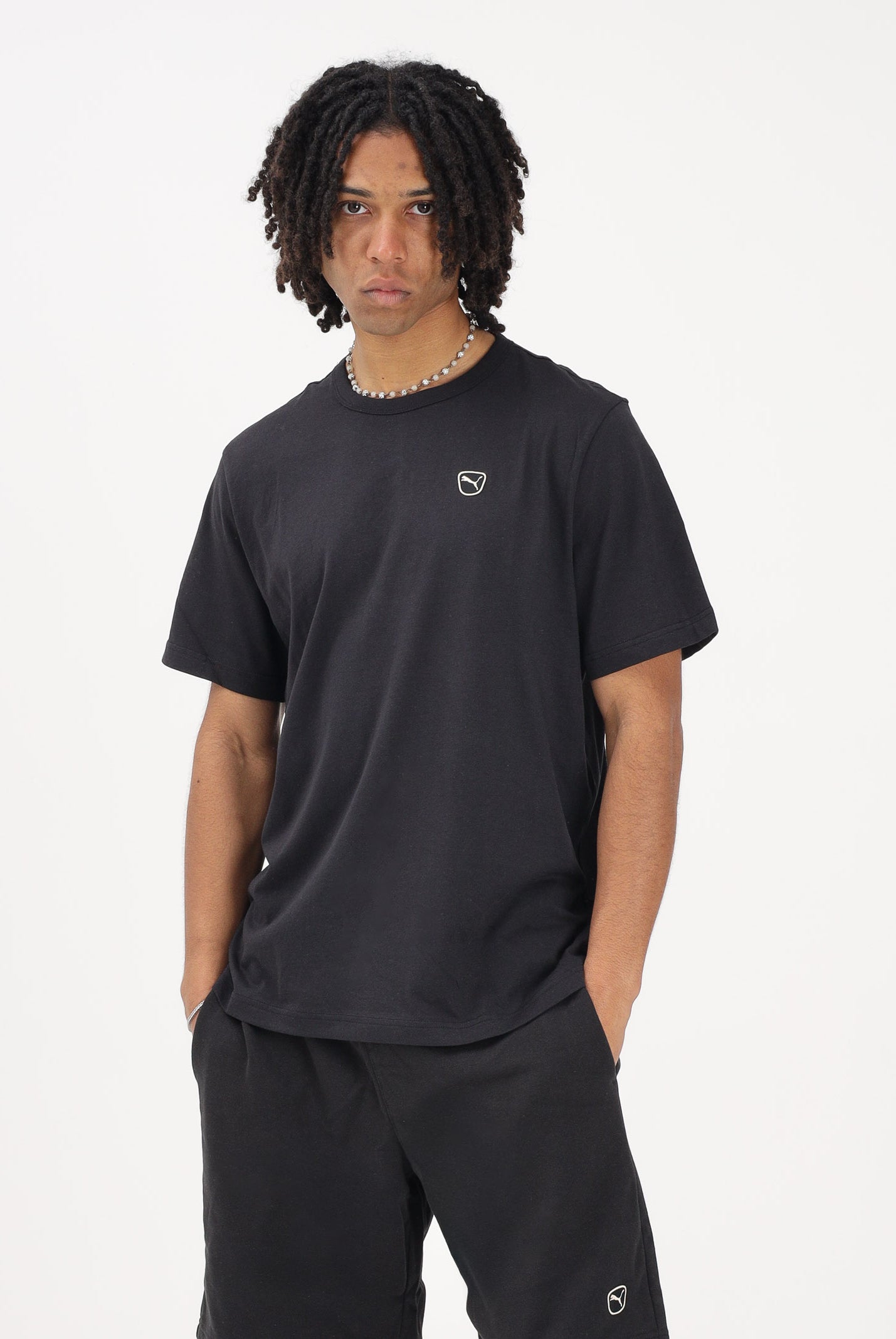 PUMA T-shirt a manica corta Essentials Elevated nera da uomo 692054 01 PUMA