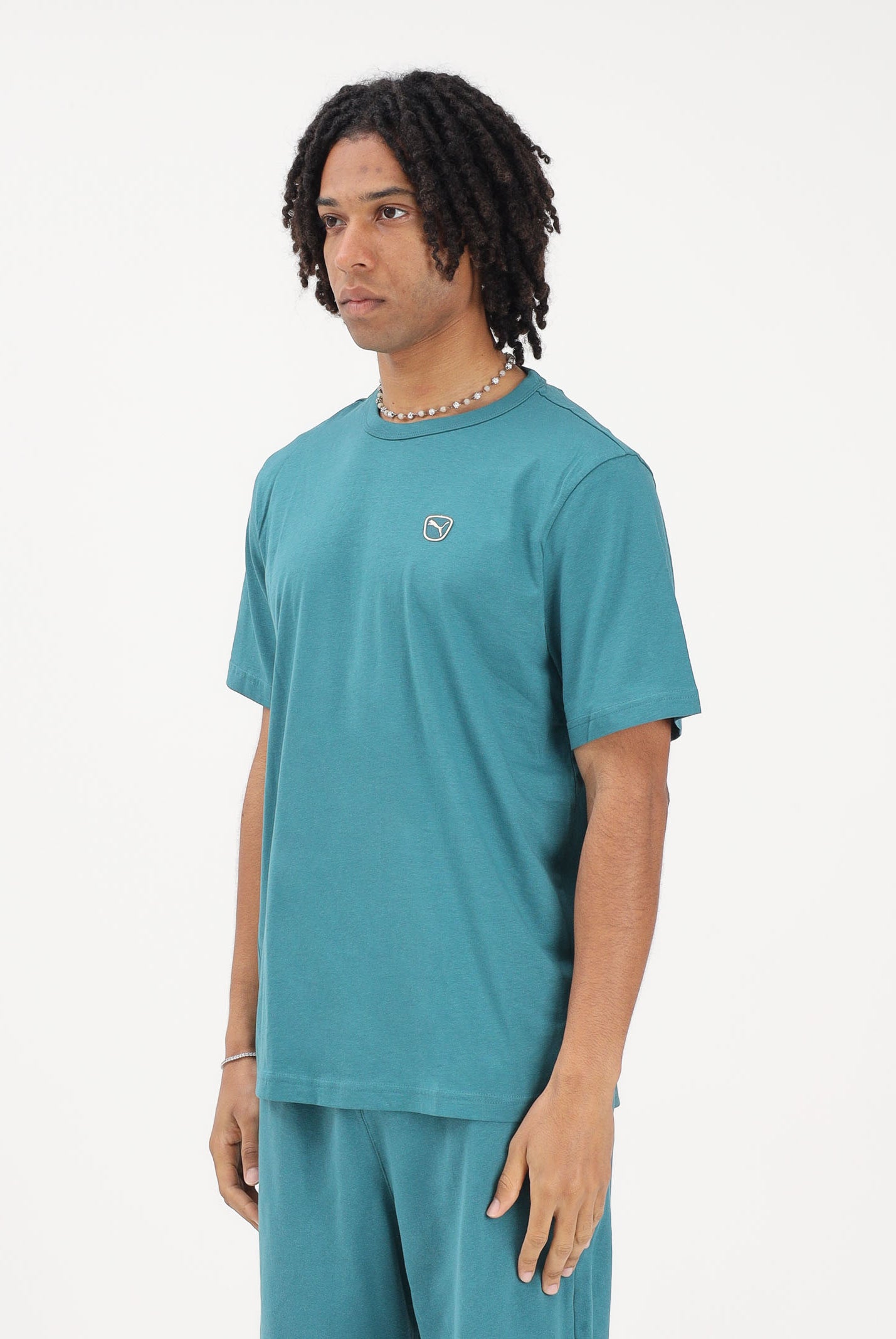 PUMA T-shirt a manica corta Essentials Elevated turchese da uomo 692054 41 PUMA