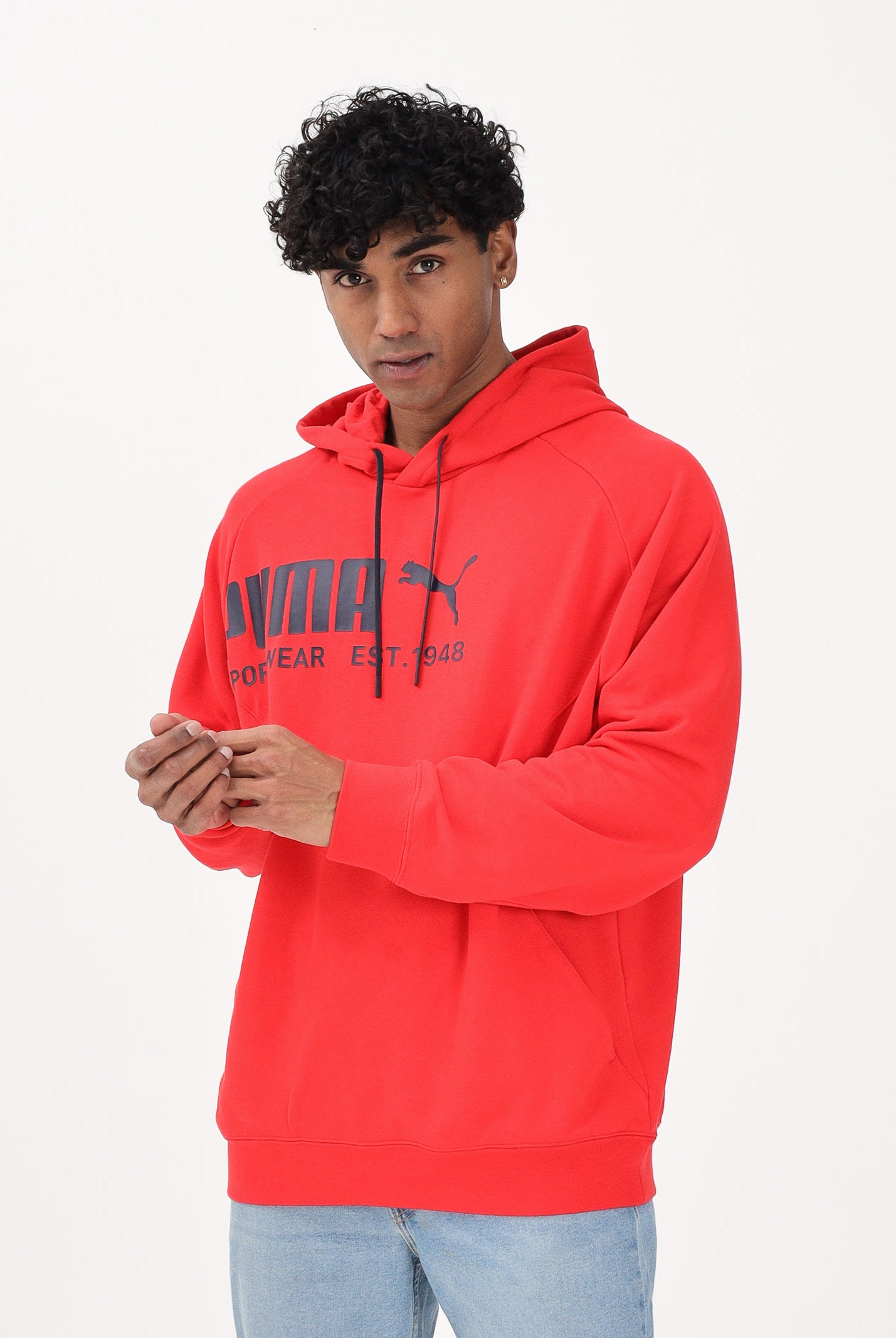 PUMA Felpa con cappuccio PUMA Sport rossa da uomo 692170 11 PUMA