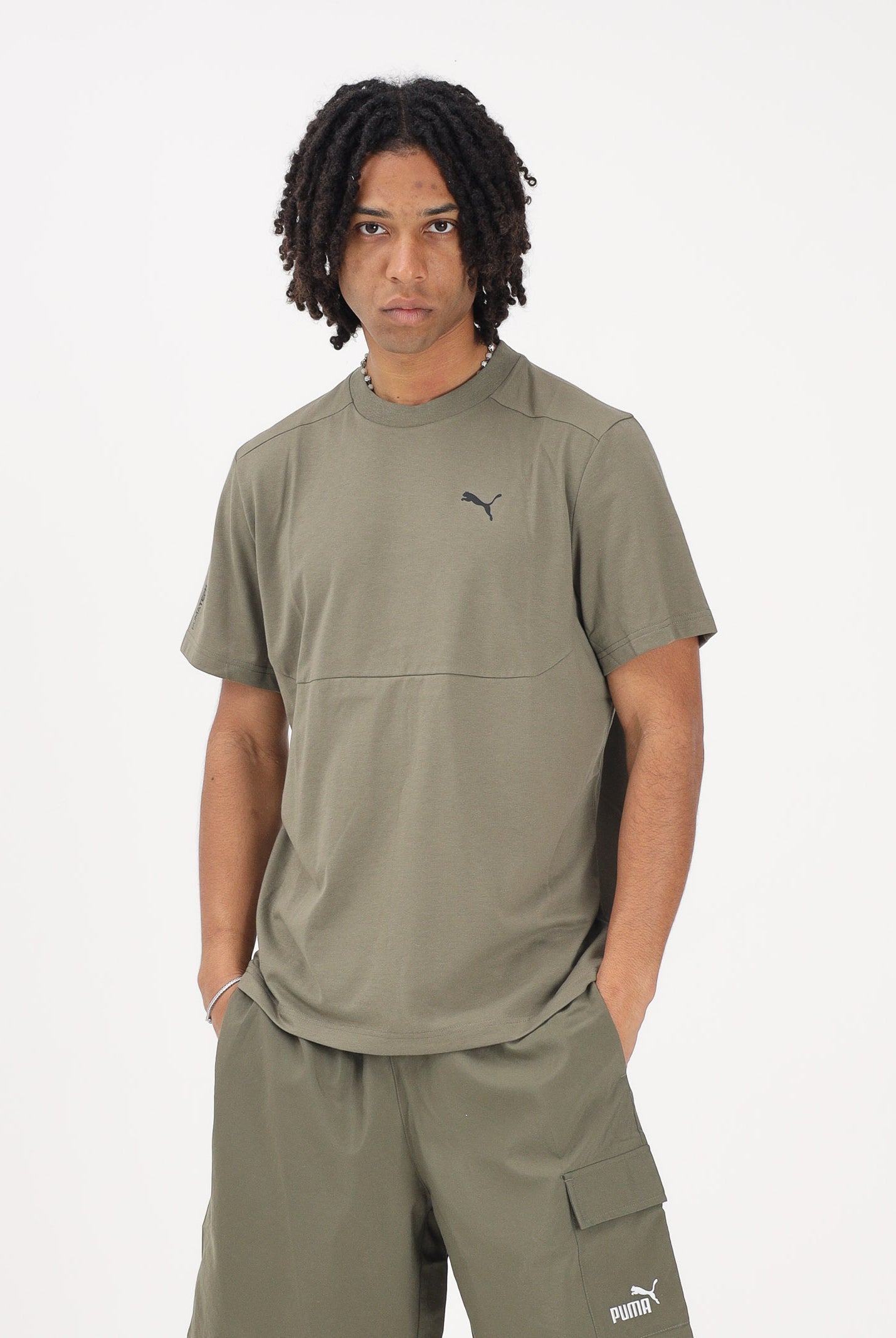 PUMA T-shirt a manica corta PUMATECH verde militare da uomo 692180 81 PUMA