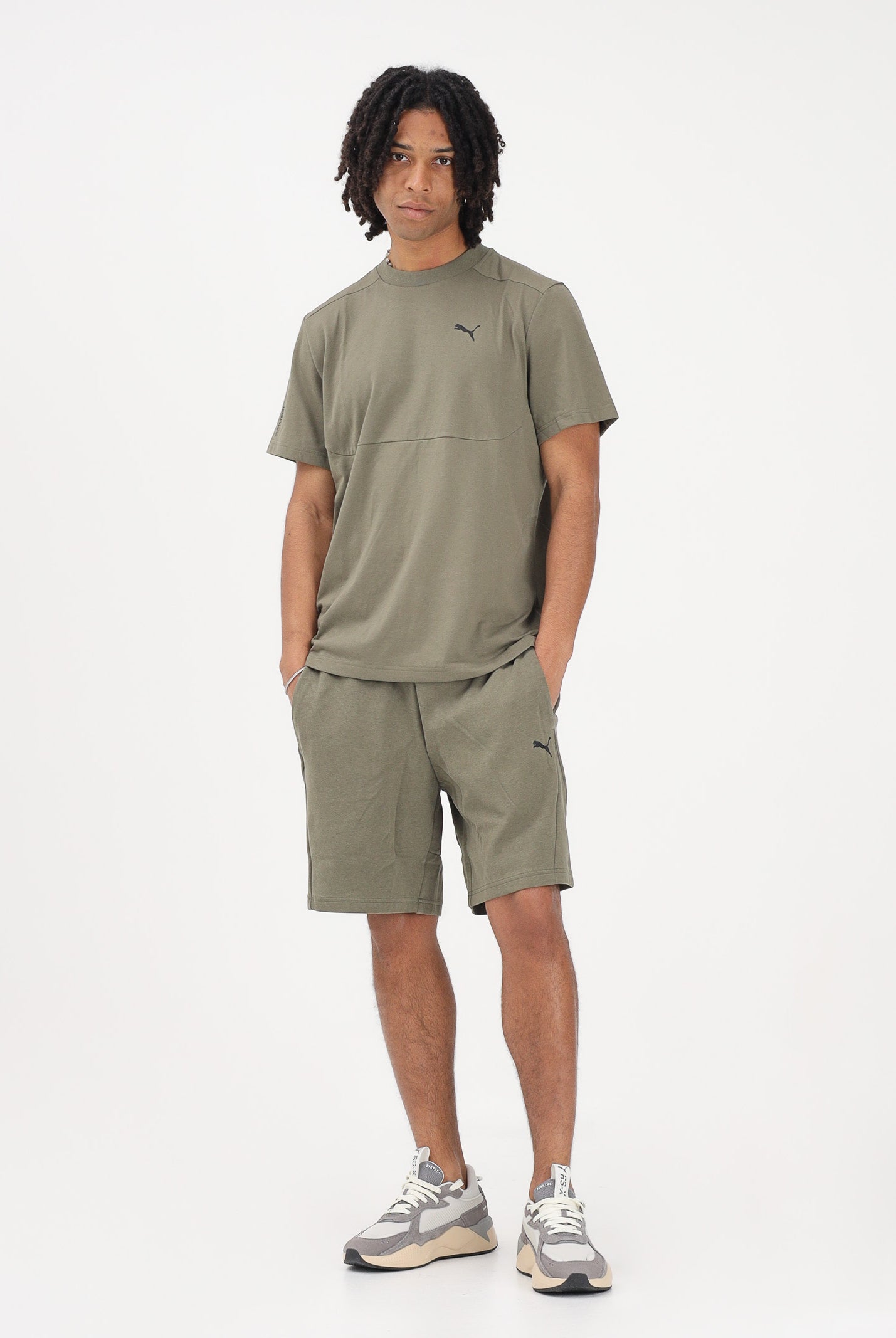 PUMA Shorts sportivo PUMATECH verde militare da uomo 692182 81 PUMA