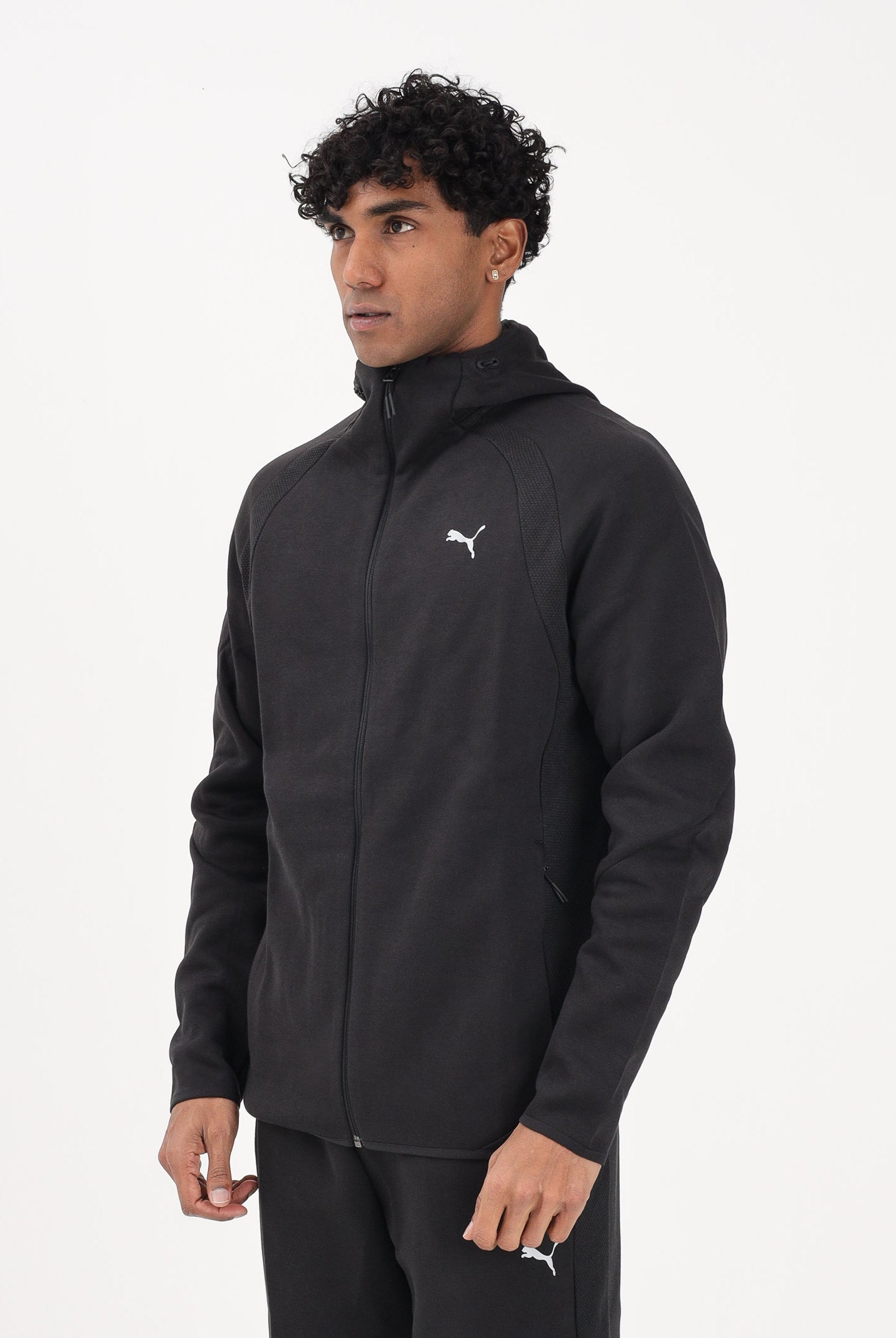 PUMA Felpa con zip Evostripe nera da uomo 692190 01 PUMA