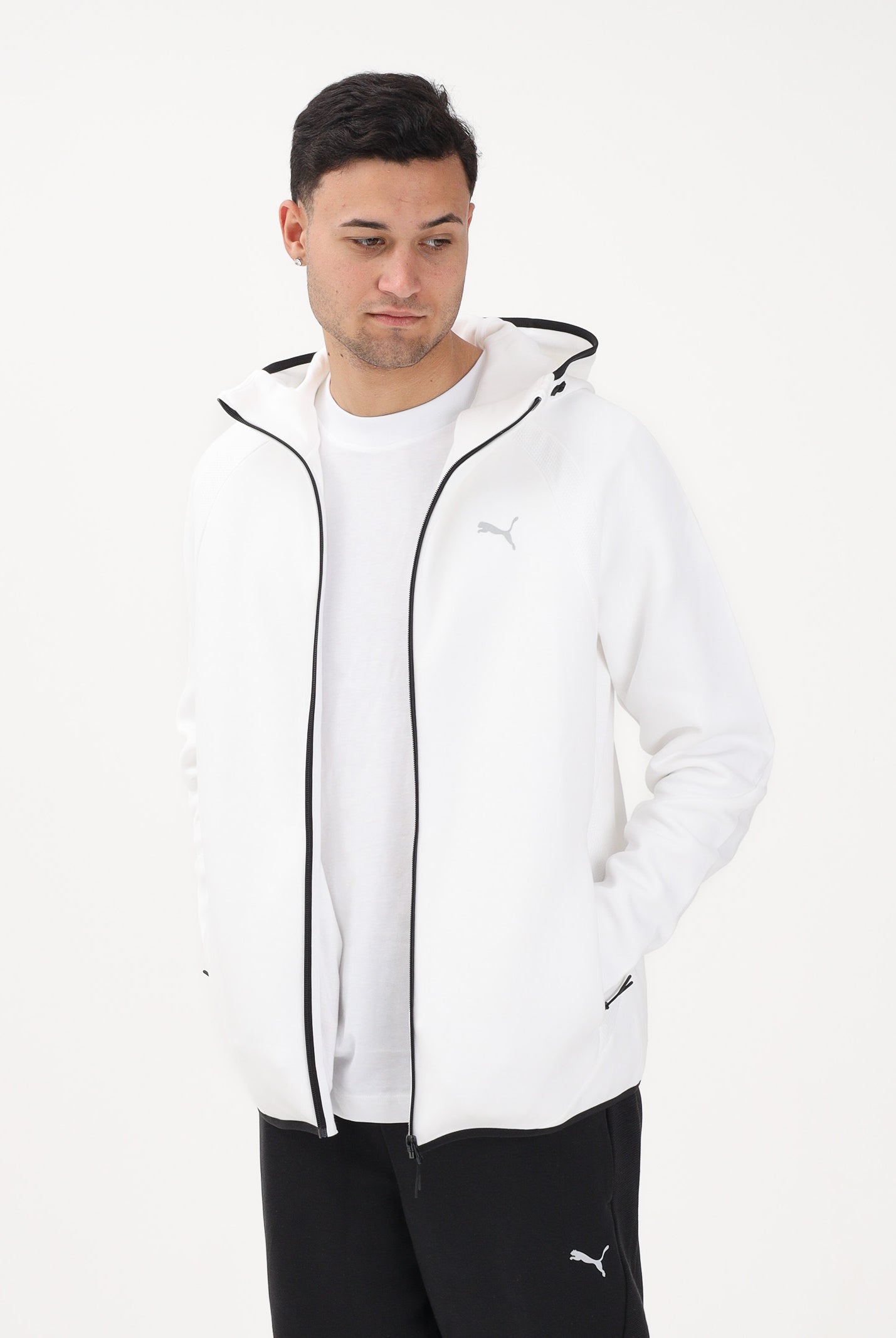 PUMA Felpa con zip Evostripe bianca da uomo 692190 02 PUMA