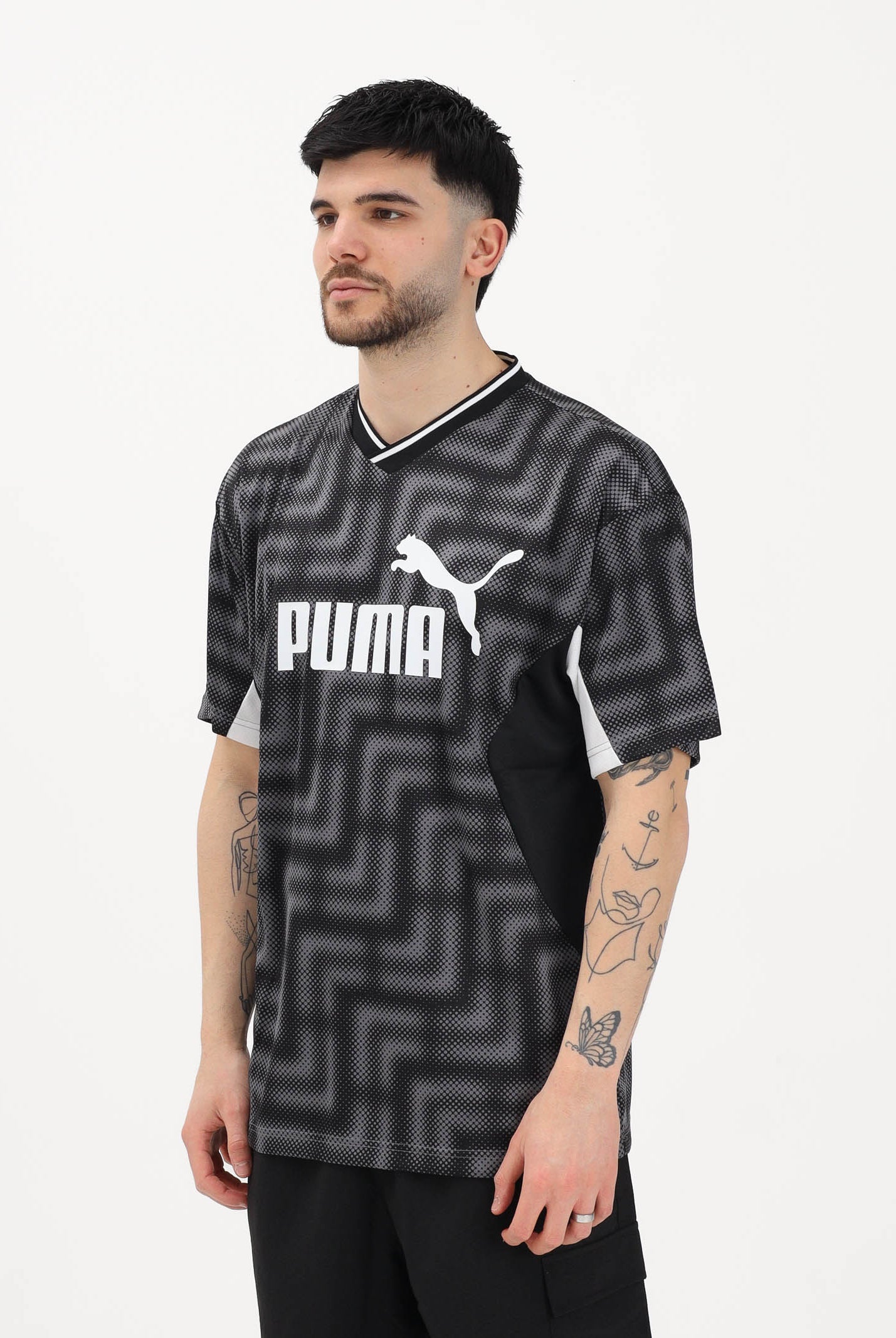PUMA T-shirt a manica corta Essentials Block Relaxed nera da uomo 692194 01 PUMA
