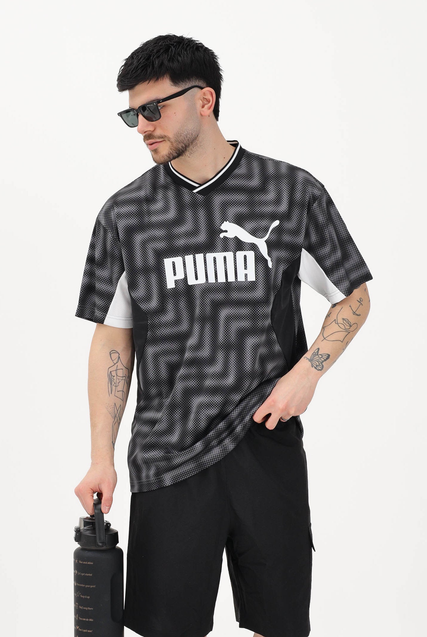 PUMA T-shirt a manica corta Essentials Block Relaxed nera da uomo 692194 01 PUMA