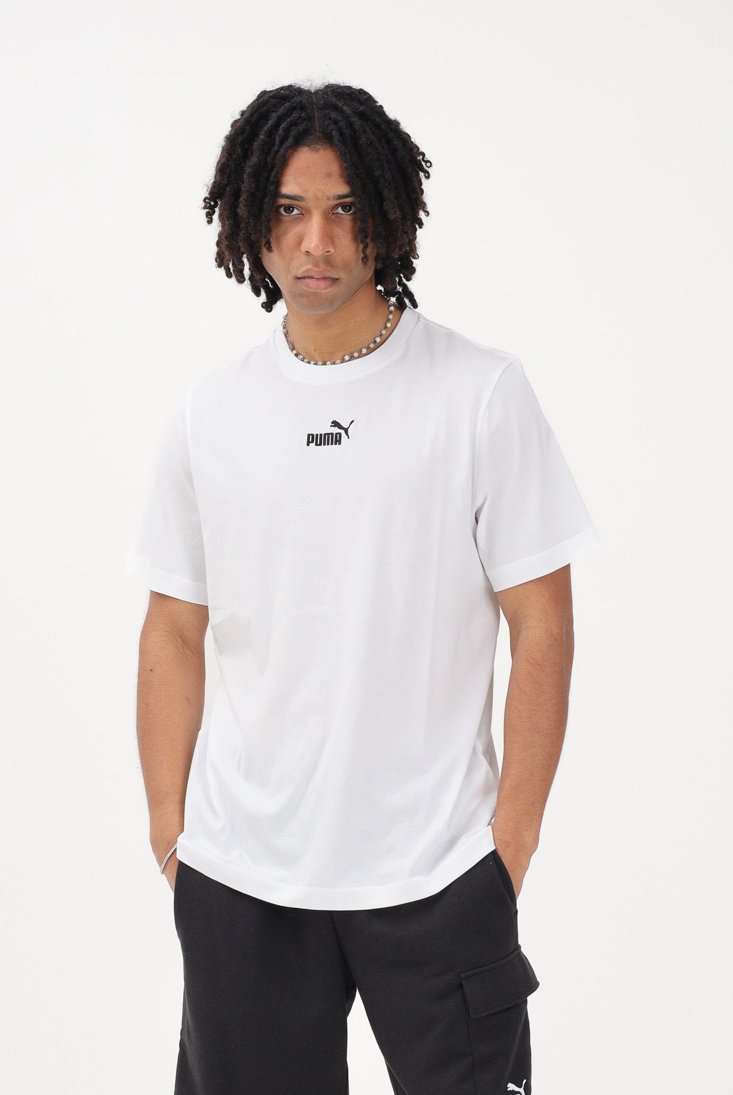 PUMA T-shirt a manica corta Essentials bianca da uomo 692912 02 PUMA