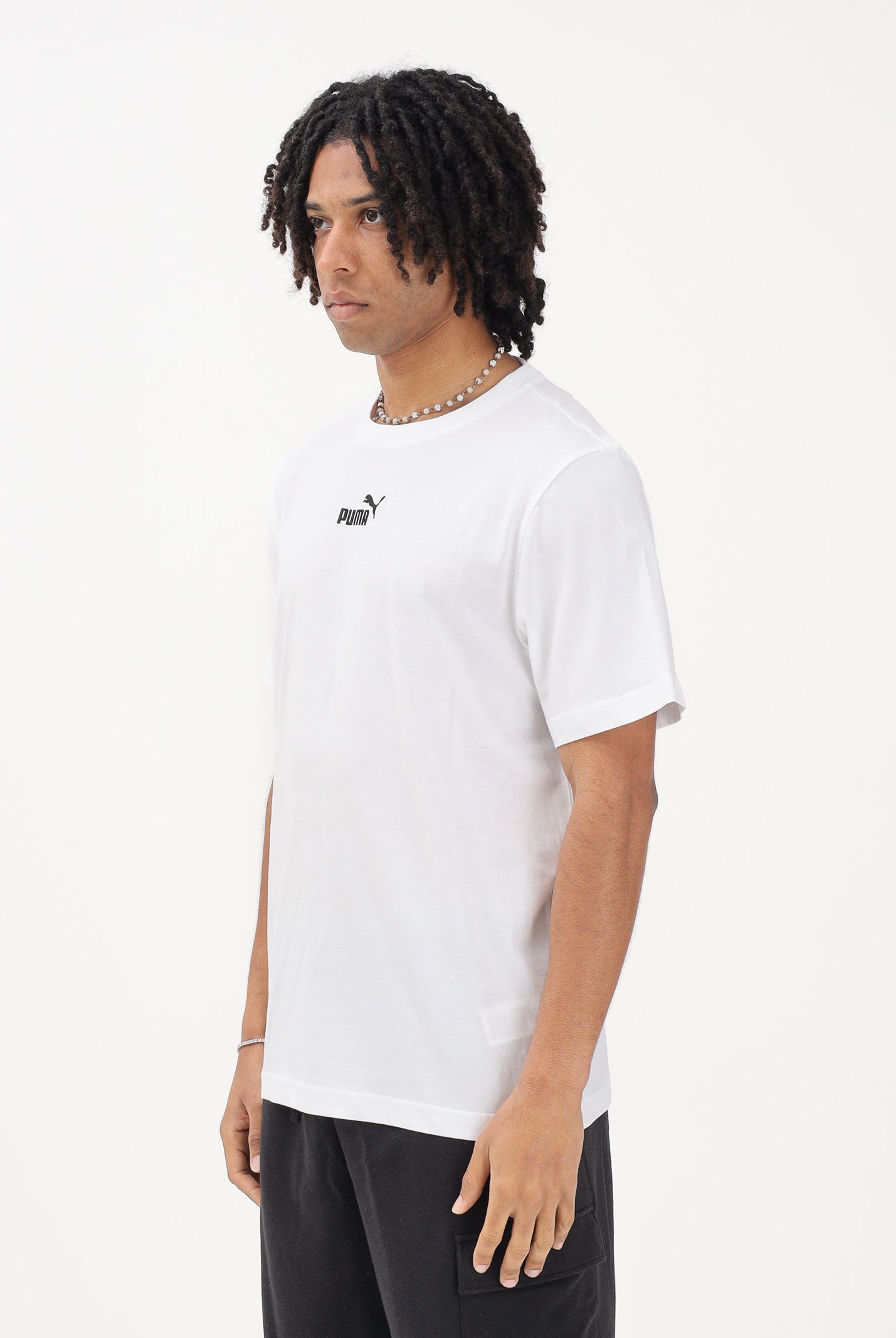 PUMA T-shirt a manica corta Essentials bianca da uomo 692912 02 PUMA