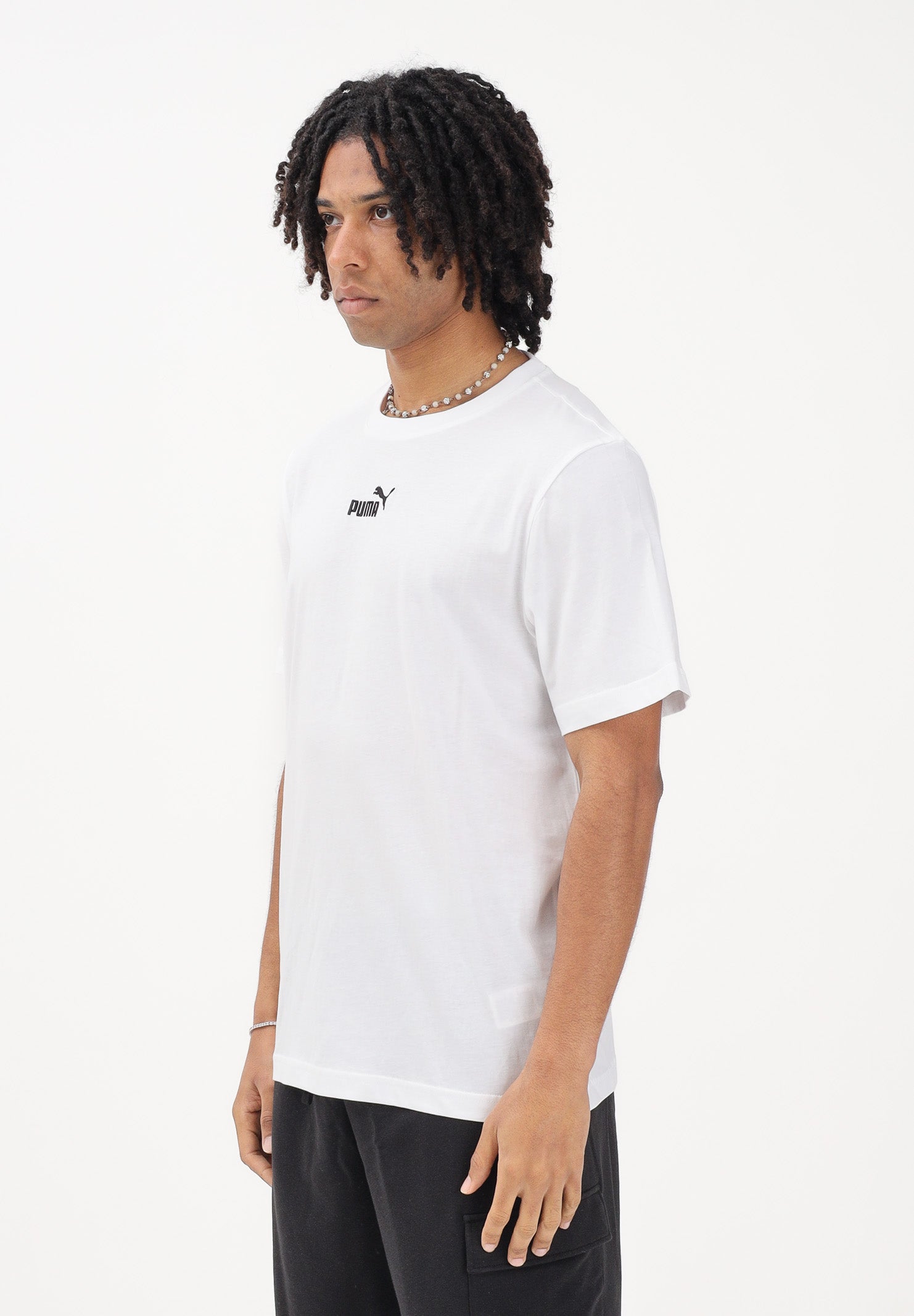 PUMA T-shirt a manica corta Essentials bianca da uomo 692912 02 PUMA