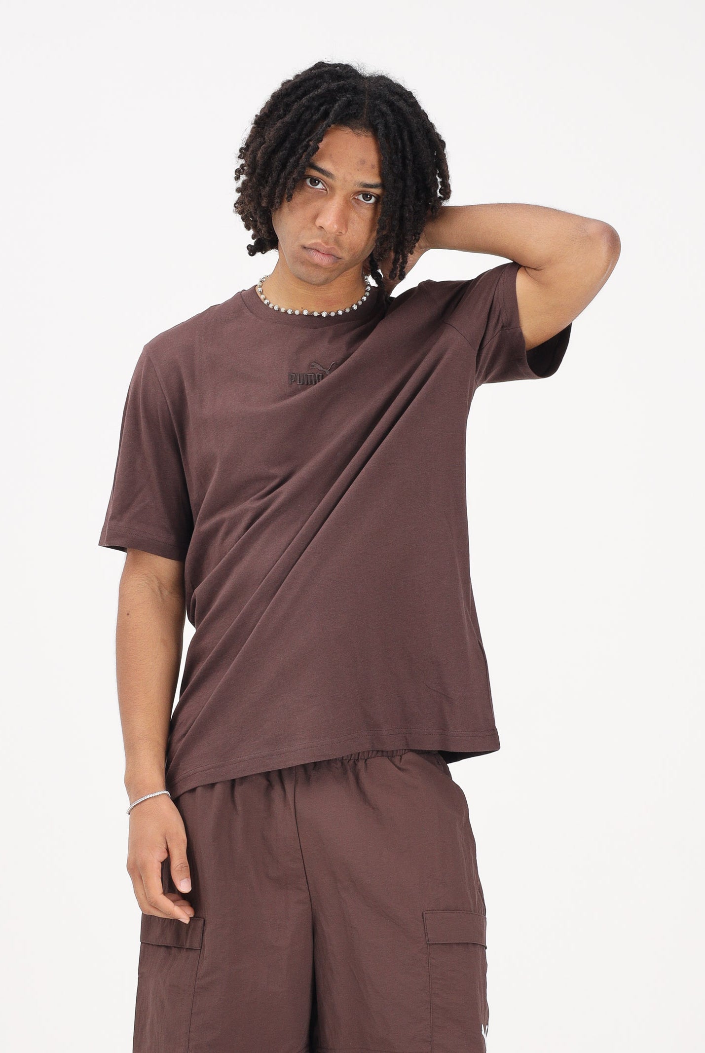PUMA T-shirt a manica corta Essentials marrone da uomo 692912 31 PUMA