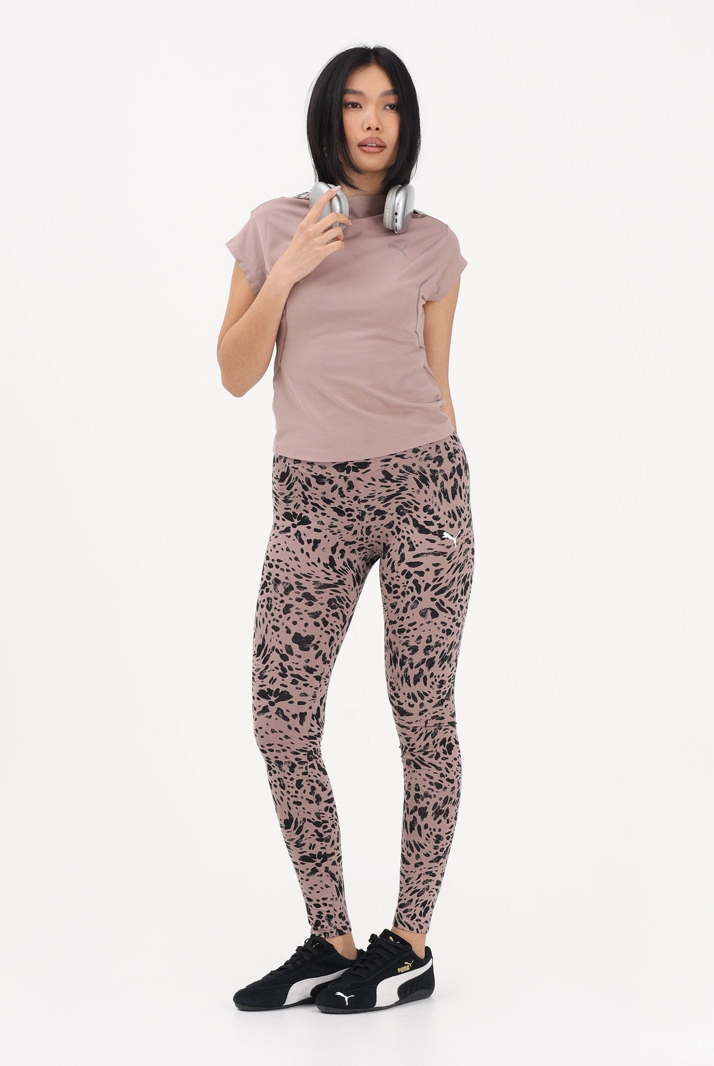 PUMA Leggings sportivo Essentials Graphics Animal Printed rosa da donna 693840 88 PUMA