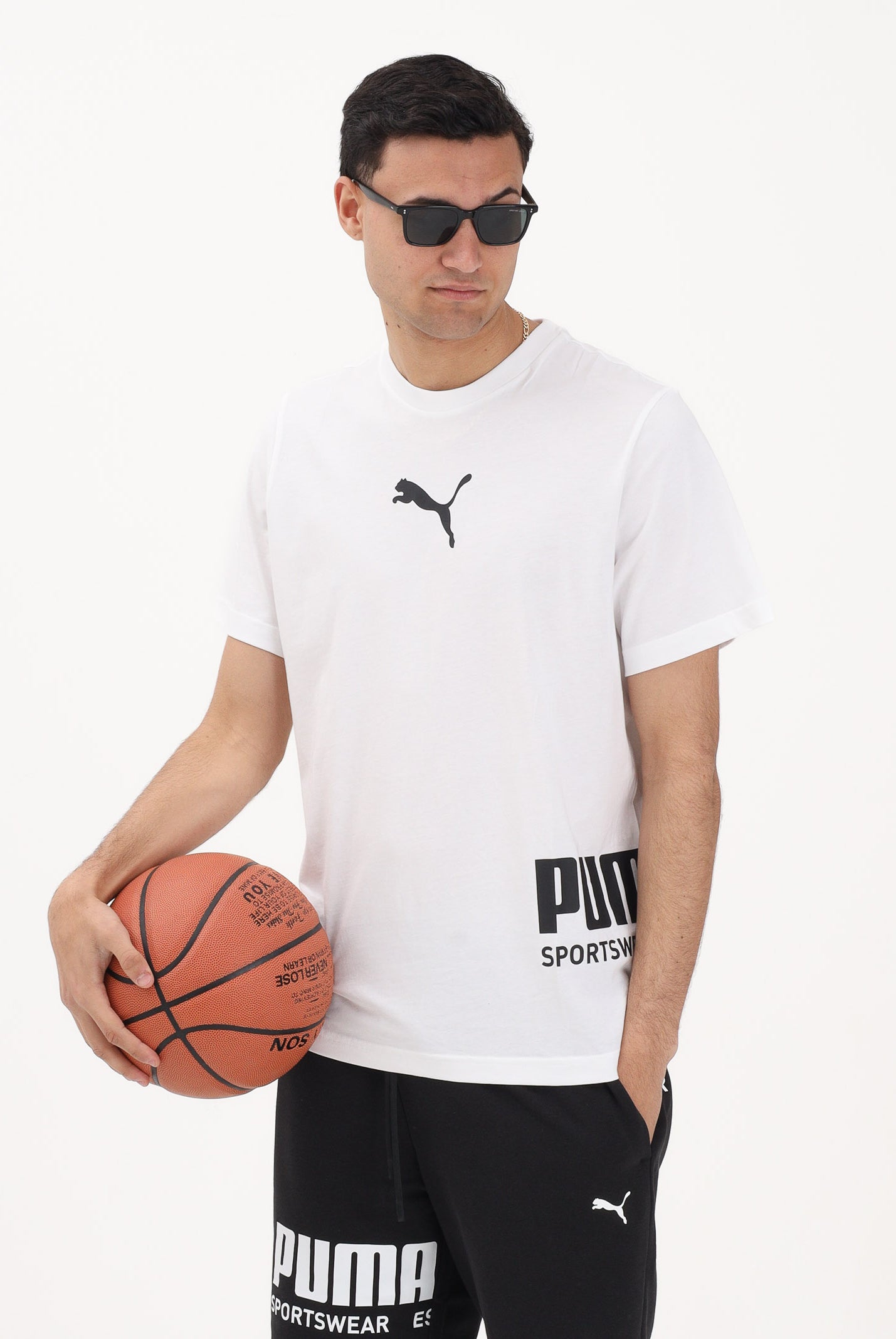 PUMA T-shirt a manica corta PUMA Sport Graphic Relaxed bianca da uomo 694673 02 PUMA