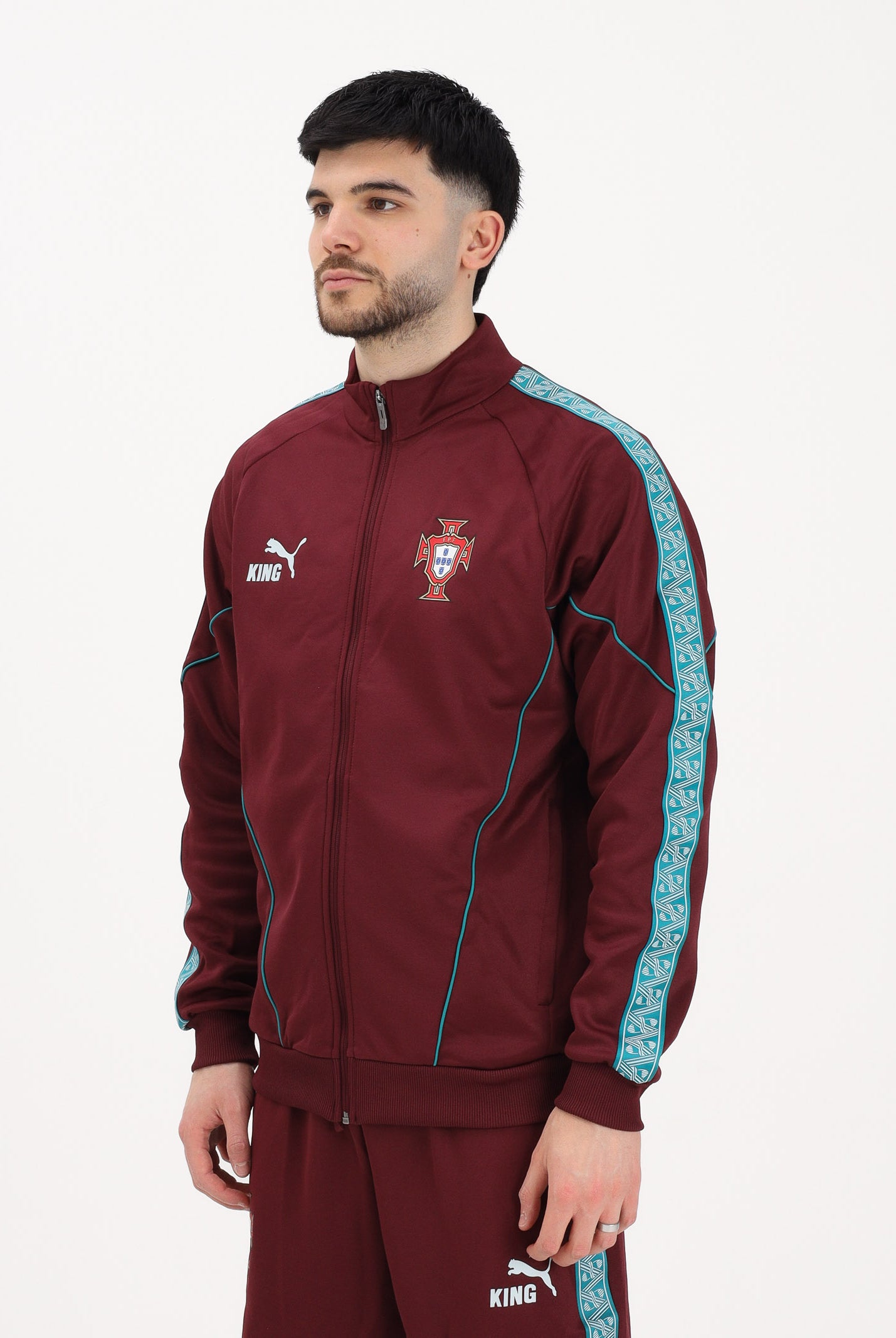 PUMA Felpa con zip Portogallo KING Anthem bordeaux da uomo 784833 24 PUMA