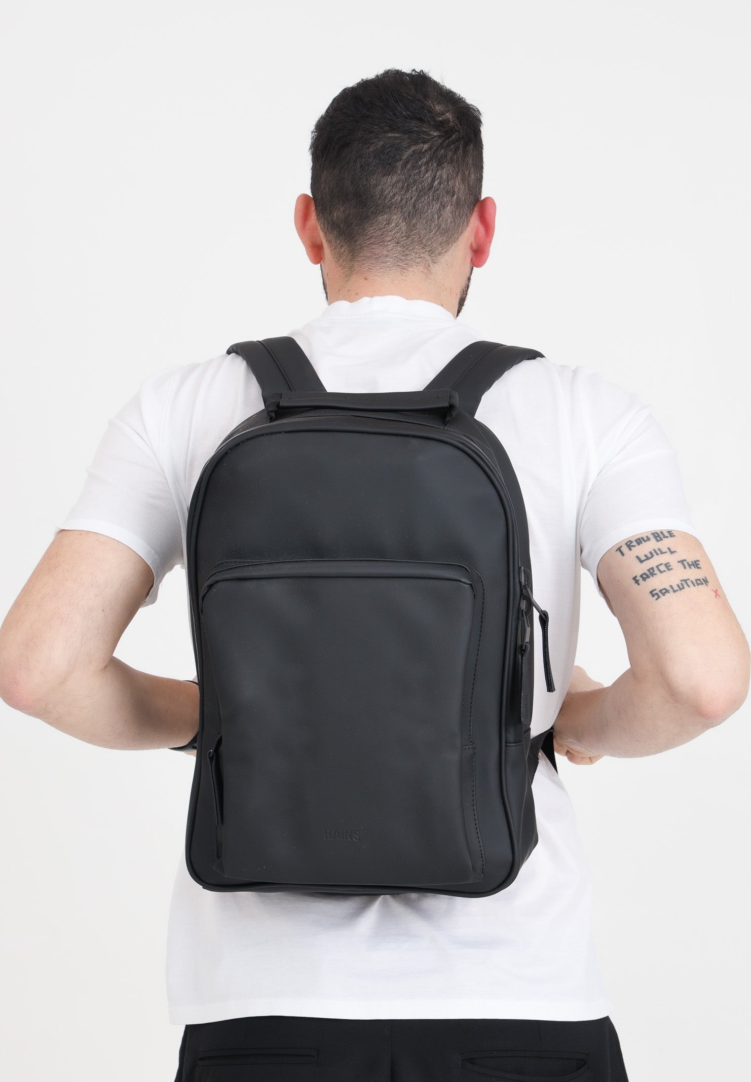 RAINS Zaino Book Daypack nero per uomo e donna RA13260 BLA RAINS