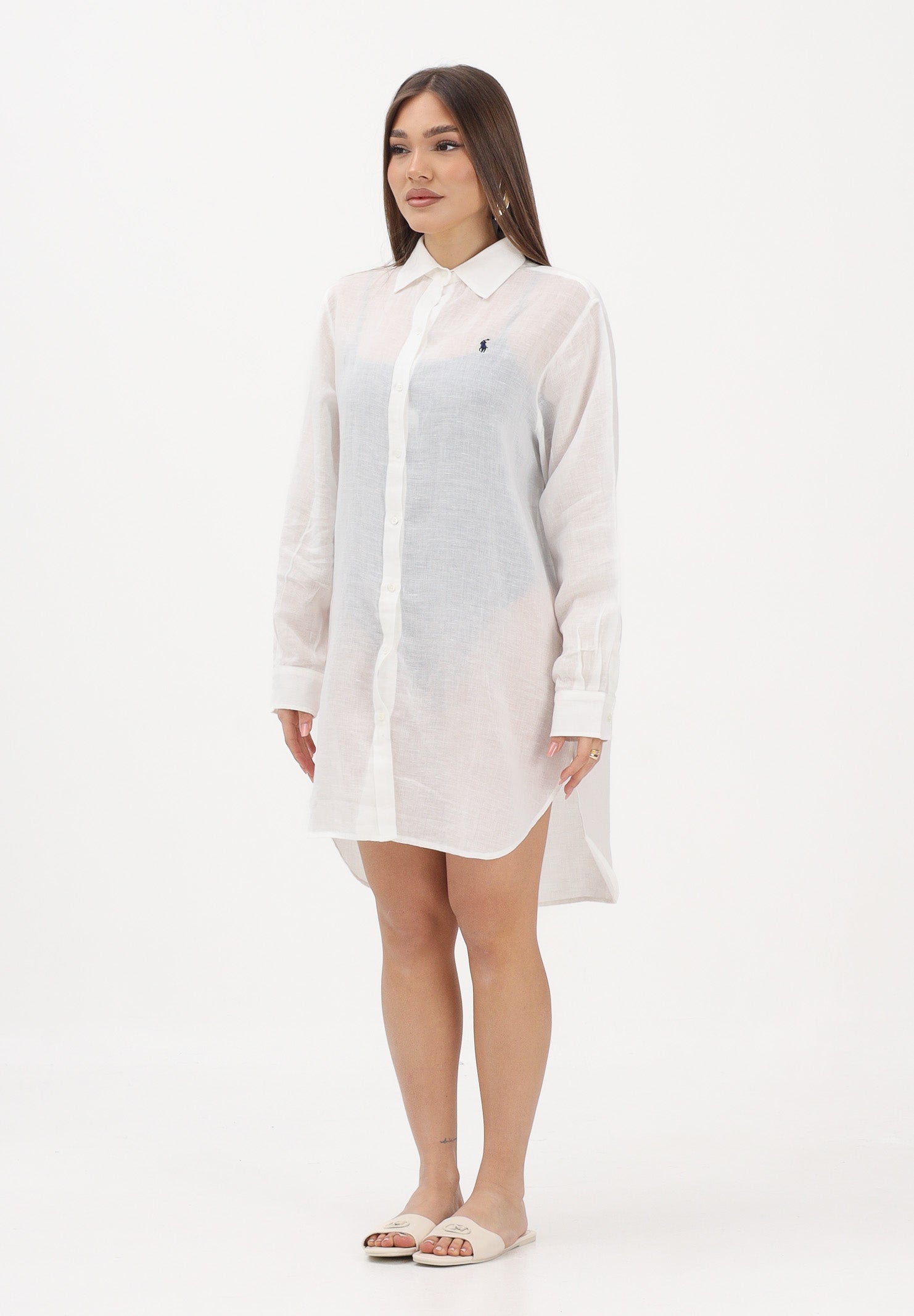 RALPH LAUREN Abito chemisier bianco da donna 21564377 CR RALPH LAUREN