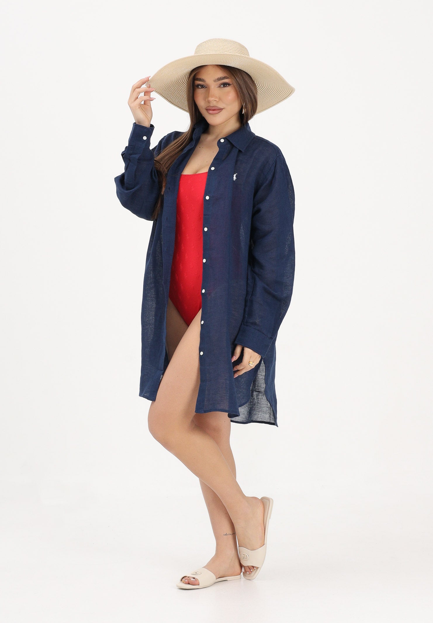 RALPH LAUREN Abito chemisier blu da donna 21564377 NA RALPH LAUREN