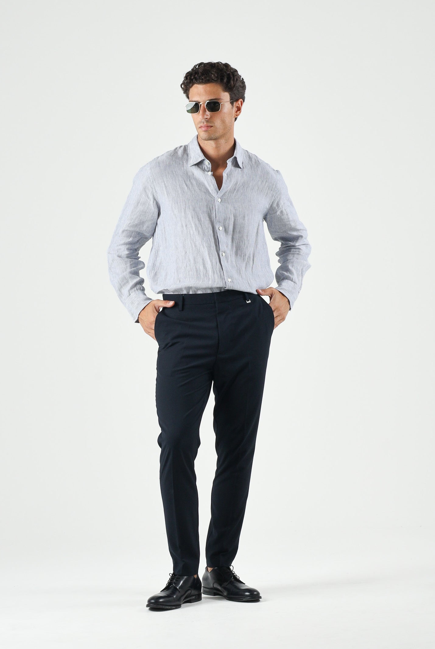 SELECTED HOMME Camicia KYLIAN acqua grey verde chiaro da uomo<BR/> 16092471 ACGR SELECTED HOMME