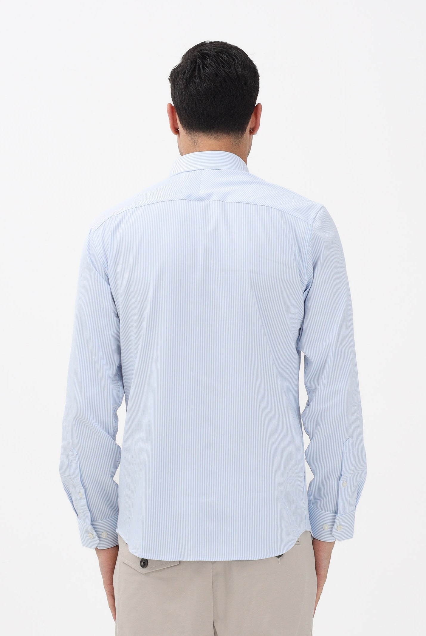 SELECTED HOMME Camicia a manica lunga bianca e azzurra da uomo con motivo a righe 16092939 CABL SELECTED HOMME