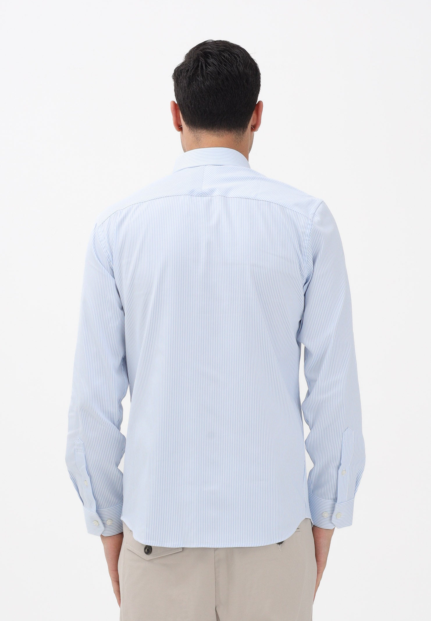 SELECTED HOMME Camicia a manica lunga bianca e azzurra da uomo con motivo a righe 16092939 CABL SELECTED HOMME
