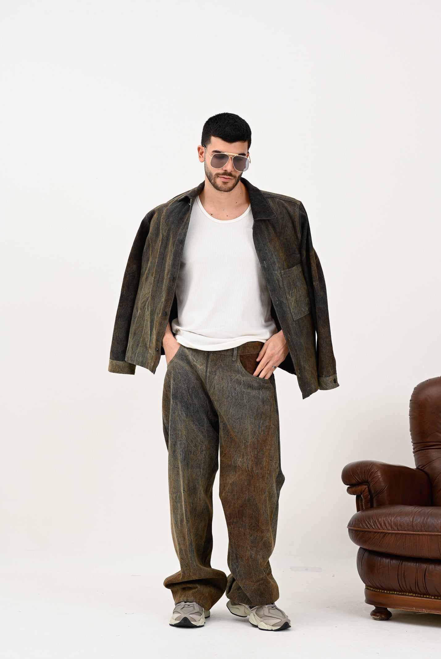 SELECTED HOMME Canotta panna da uomo a costine 16097660 Egret SELECTED HOMME