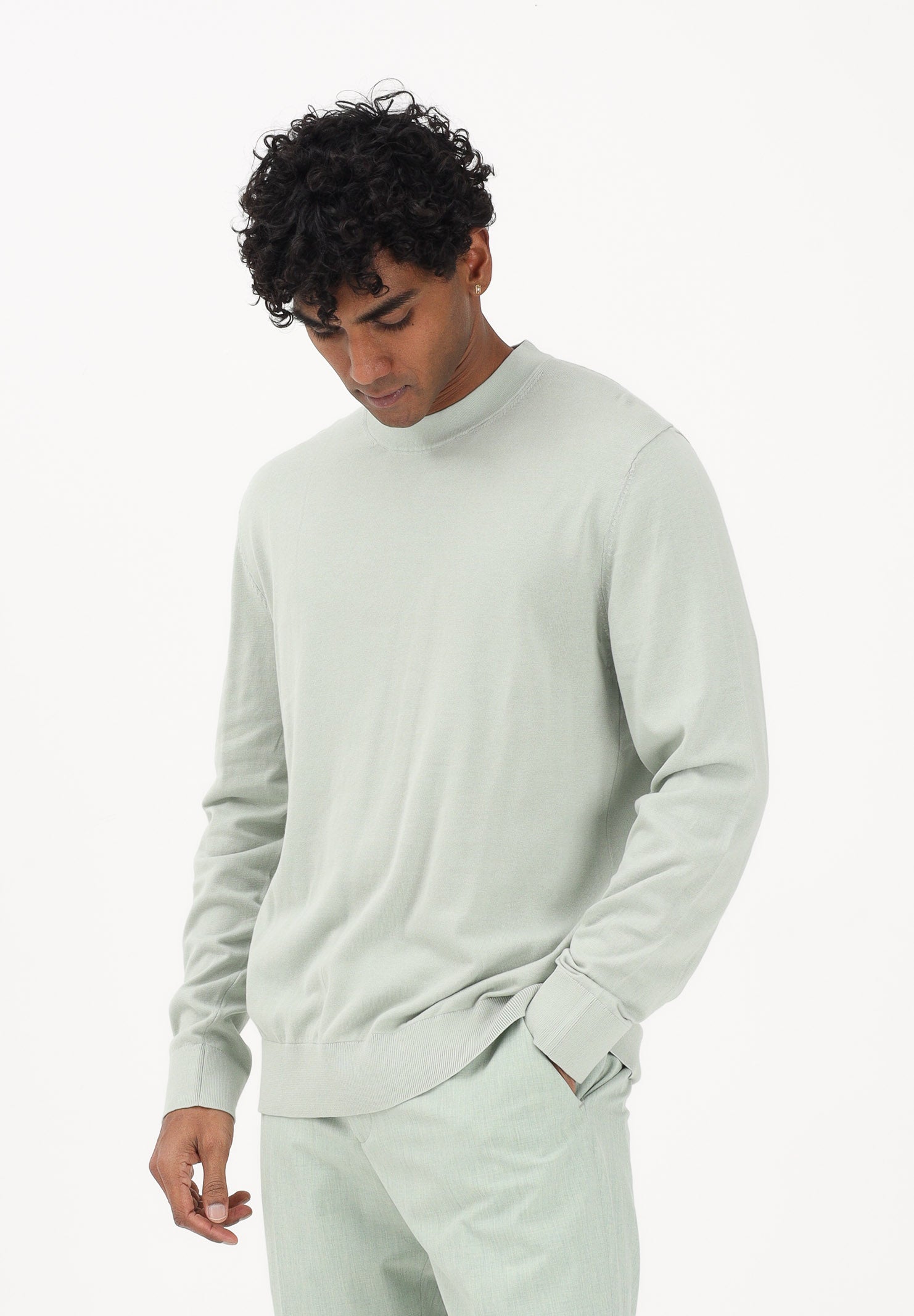 SELECTED HOMME Maglioncino girocollo verde menta da uomo 16099817 AQGR SELECTED HOMME