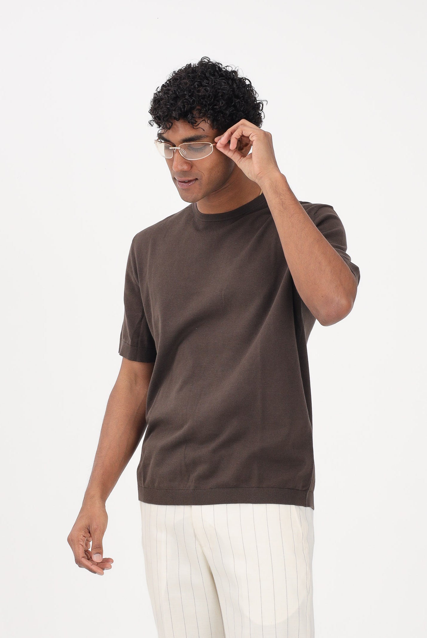 SELECTED HOMME Maglia a manica corta marrone da uomo 16099828 DE SELECTED HOMME