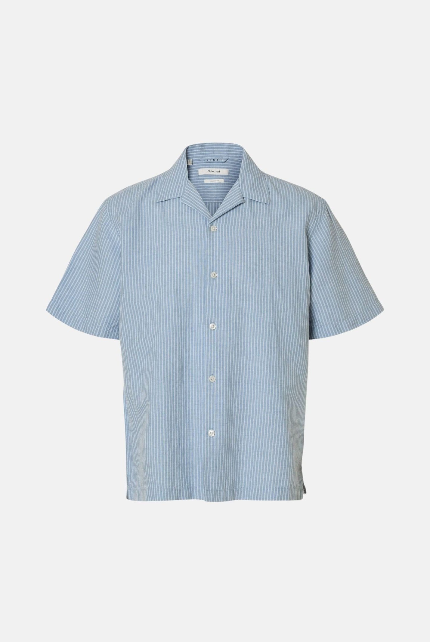 SELECTED HOMME Camicia SLHRLXCLAY LINENBLEND colore brand English-celeste da uom 16100085 EN SELECTED HOMME