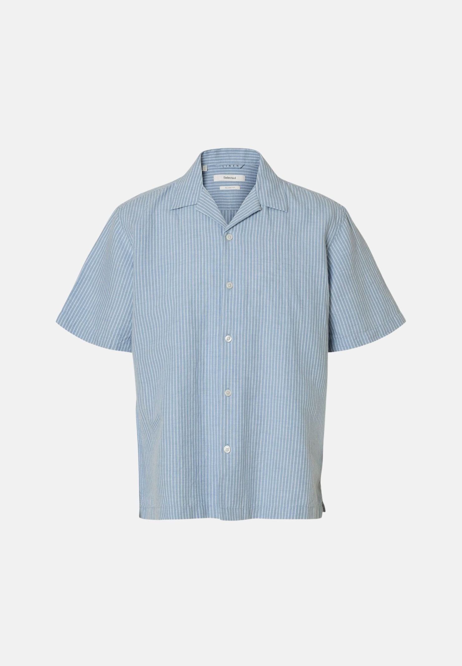 SELECTED HOMME Camicia SLHRLXCLAY LINENBLEND colore brand English-celeste da uom 16100085 EN SELECTED HOMME