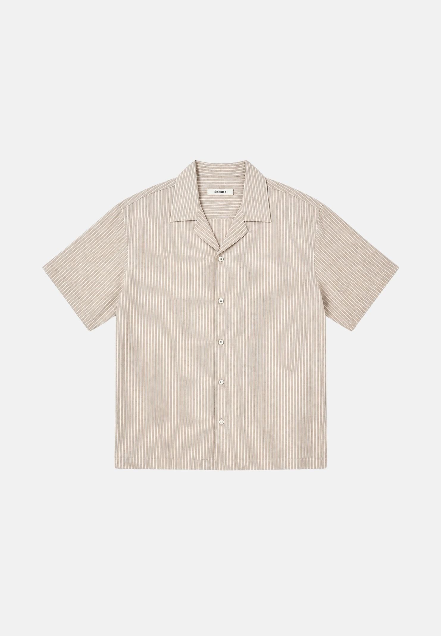SELECTED HOMME Camicia SLHRLXCLAY LINEN BLEND beige da uomo 16100085 STEG SELECTED HOMME