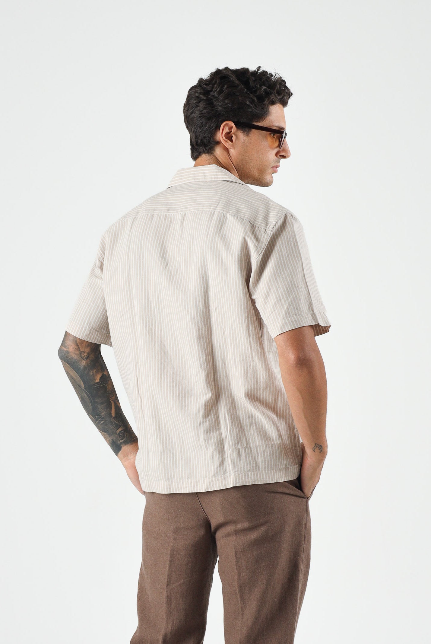 SELECTED HOMME Camicia SLHRLXCLAY LINEN BLEND beige da uomo 16100085 STEG SELECTED HOMME