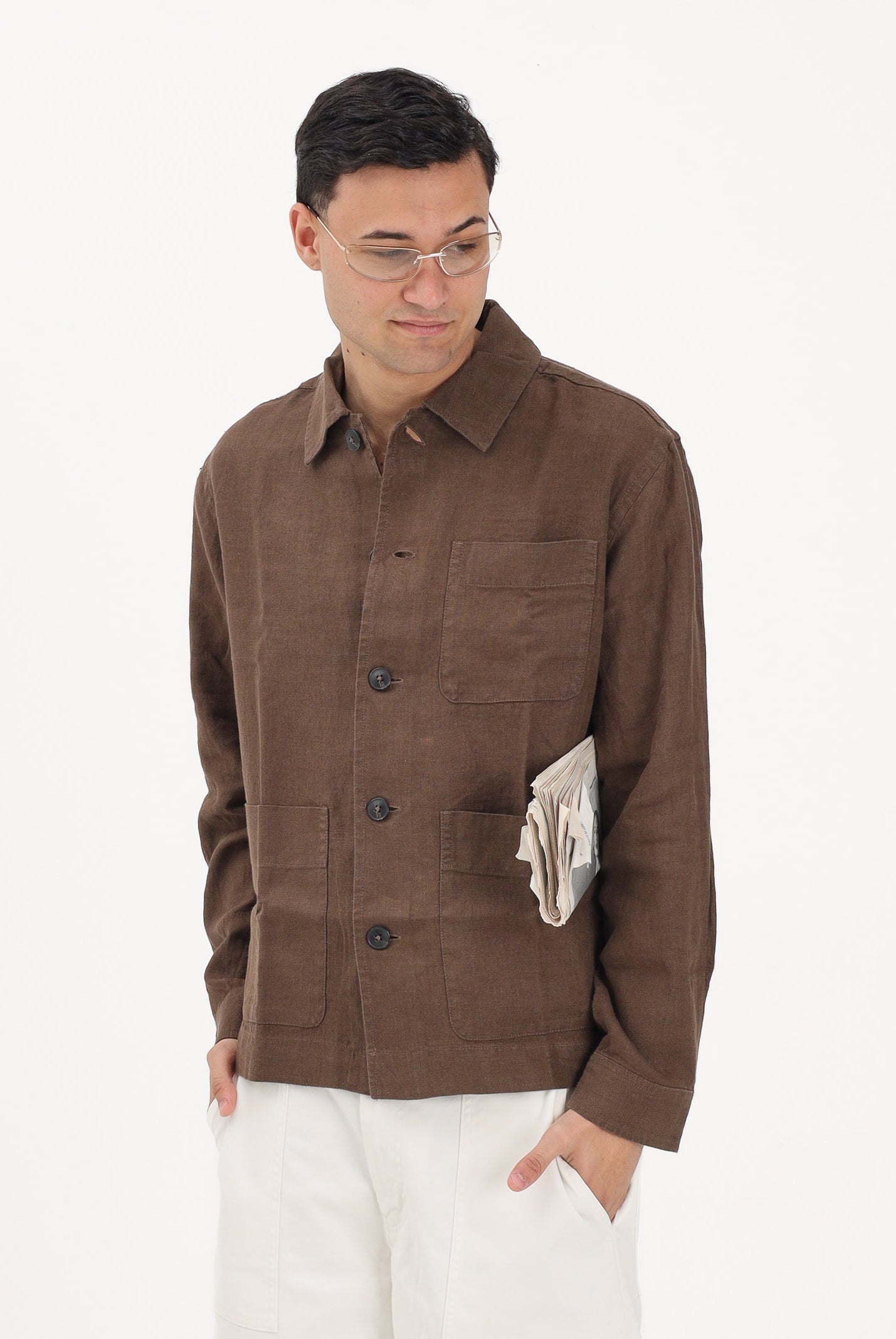 SELECTED HOMME Camicia a manica lunga marrone da uomo 16100325 DE SELECTED HOMME