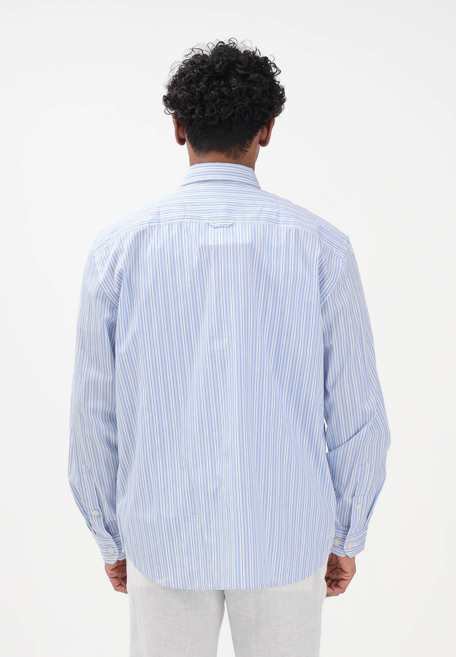 SELECTED HOMME Camicia a manica lunga celeste da uomo con motivo a righe 16100422 LIBL SELECTED HOMME