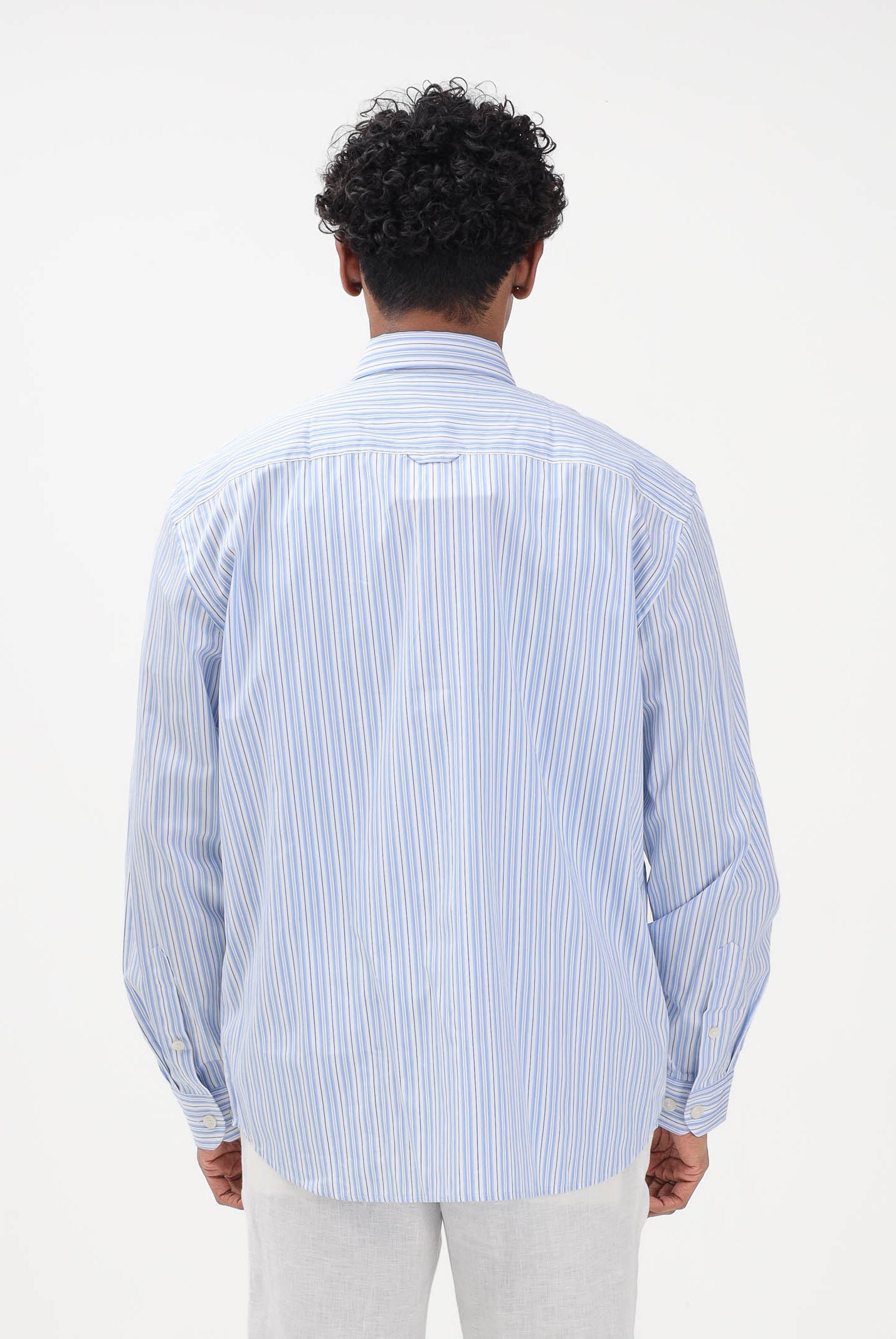 SELECTED HOMME Camicia a manica lunga celeste da uomo con motivo a righe 16100422 LIBL SELECTED HOMME