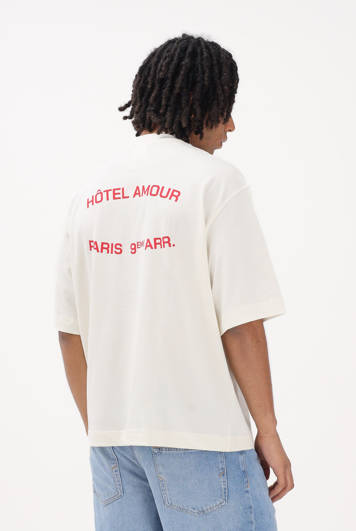 SELECTED HOMME T-shirt a manica corta panna da uomo in collab. con l'iconico Hôtel Amour di Parigi 16100453 EG SELECTED HOMME