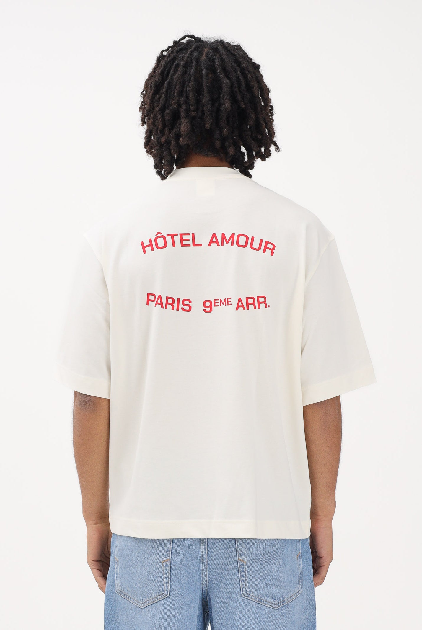 SELECTED HOMME T-shirt a manica corta panna da uomo in collab. con l'iconico Hôtel Amour di Parigi 16100453 EG SELECTED HOMME