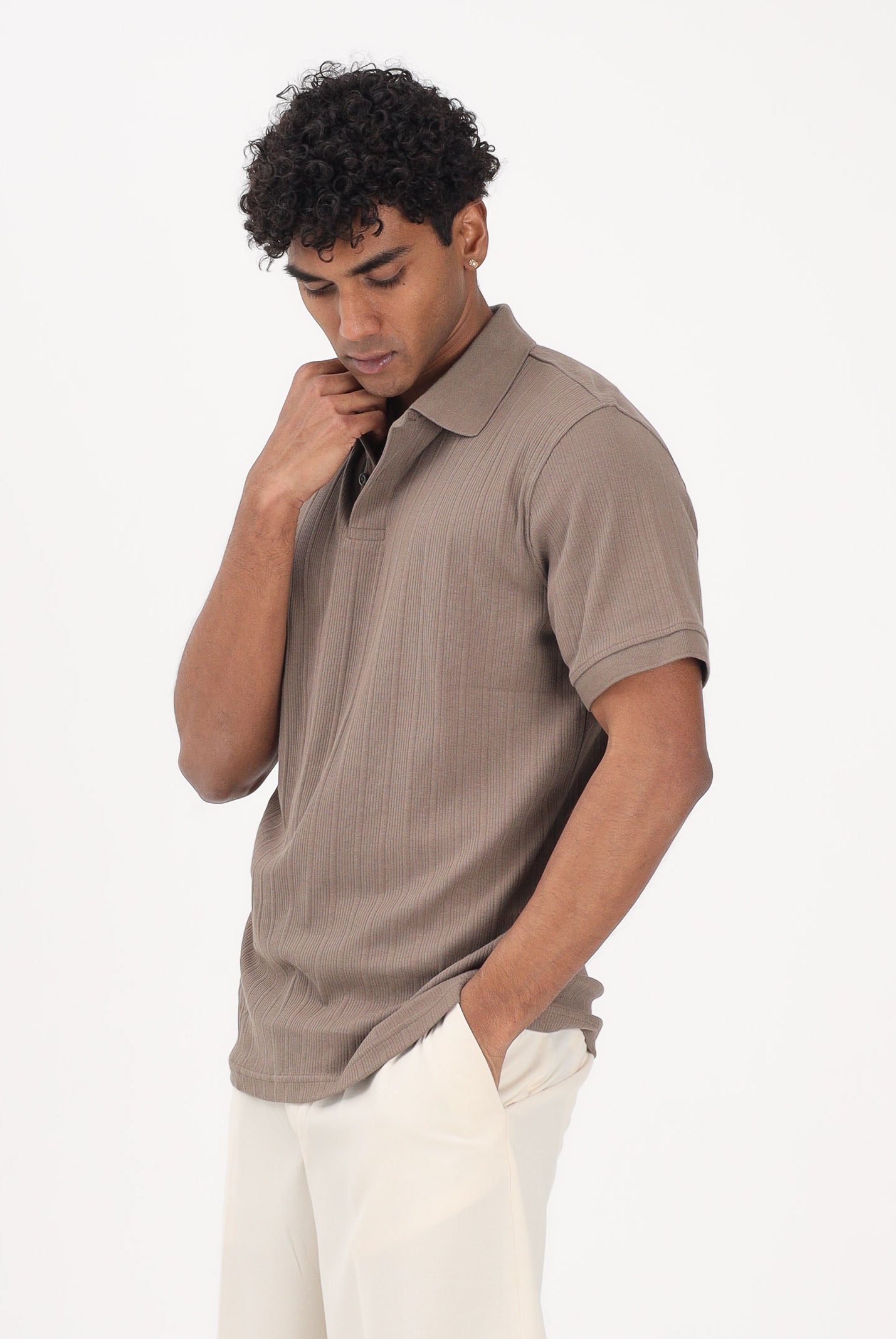 SELECTED HOMME Polo a manica corta marrone da uomo 16100460 CHCH SELECTED HOMME