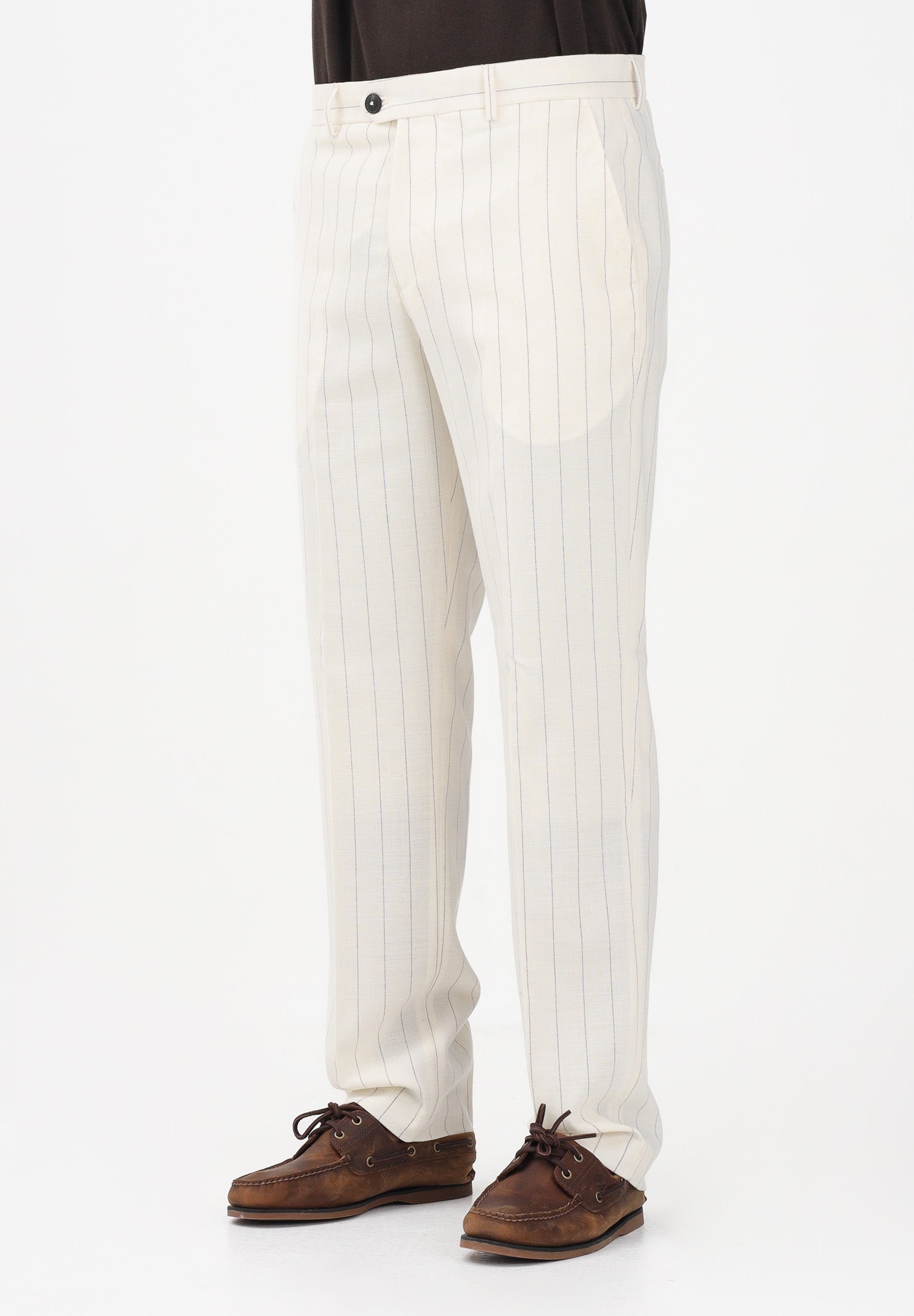 SELECTED HOMME Pantalone elegante panna da uomo con sottili righe 16100653 EG SELECTED HOMME