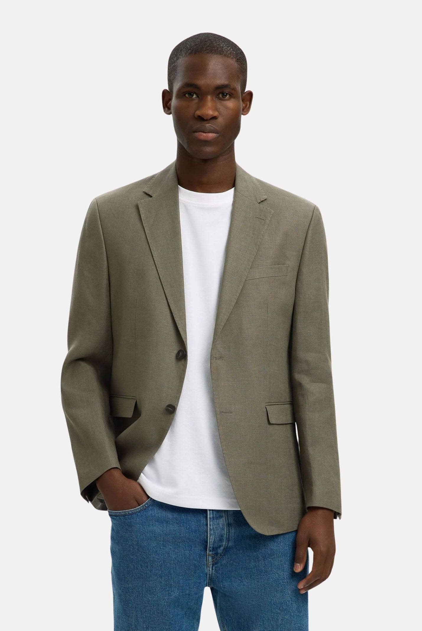 SELECTED HOMME Giacca monopetto verde oliva da uomo 16100654 OLGR SELECTED HOMME