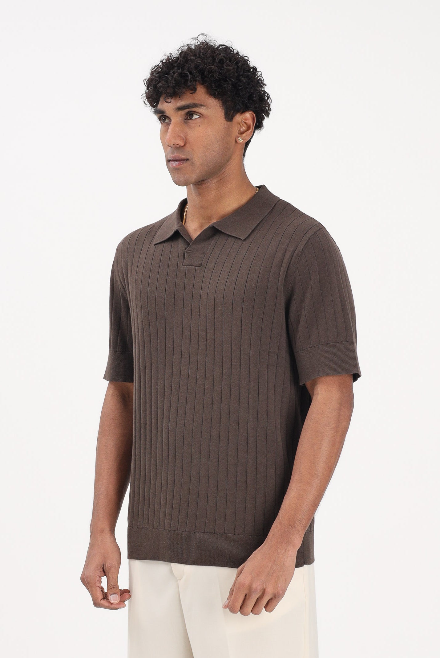 SELECTED HOMME Polo a manica corta marrone da uomo 16102031 DE SELECTED HOMME