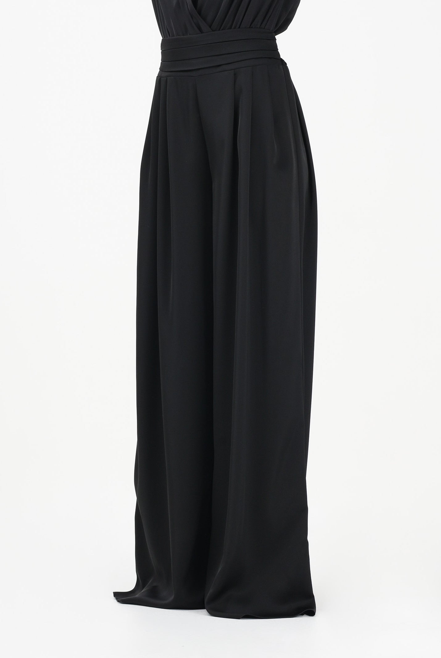 SHIT Pantalone elegante a palazzo nero da donna SH26048 NE SHIT